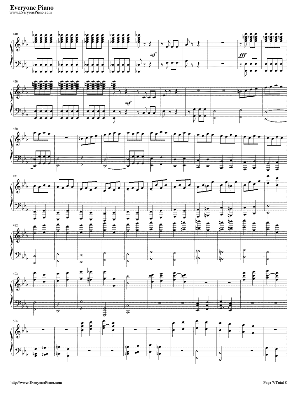 命运交响曲第一乐章钢琴谱-贝多芬7