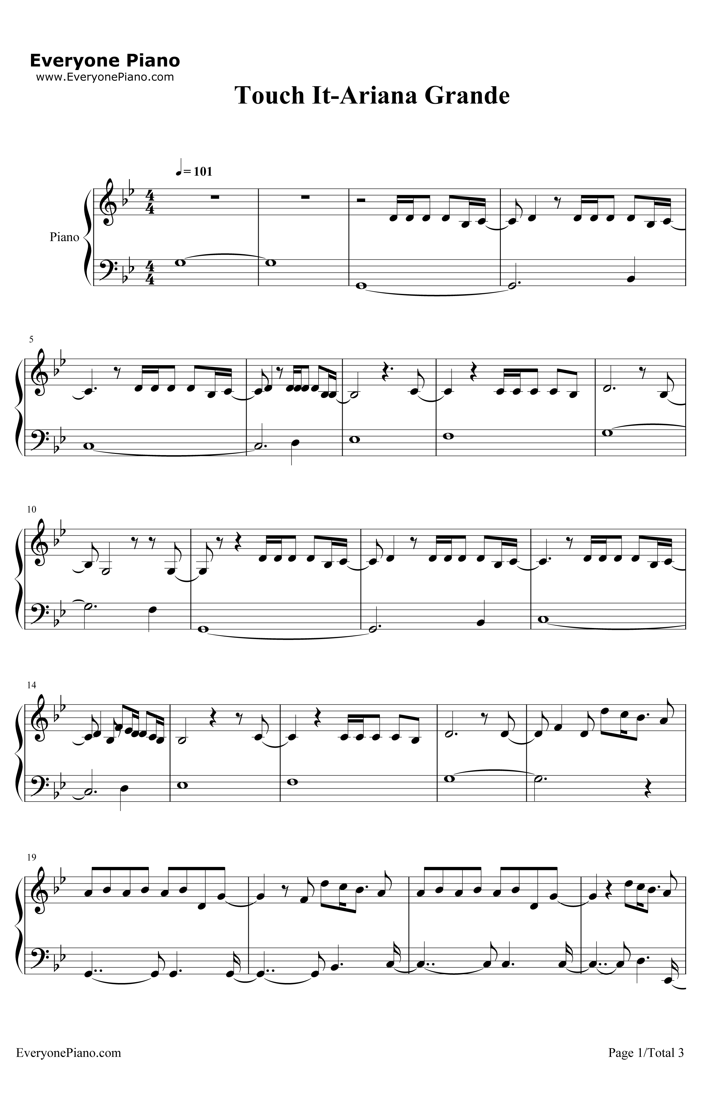 TouchIt钢琴谱-ArianaGrande1