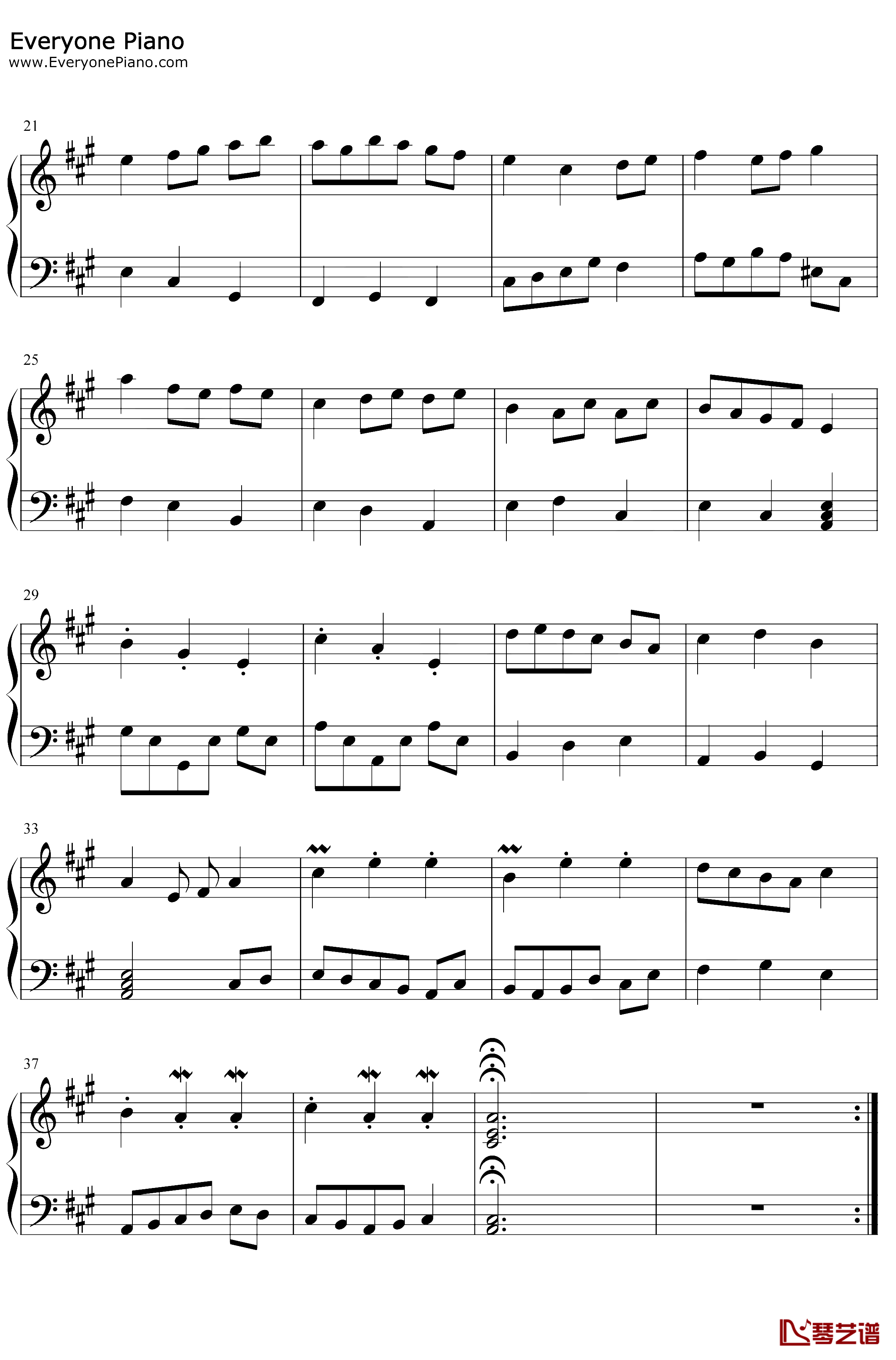 A大调小步舞曲钢琴谱-IDW哒-原创音乐2