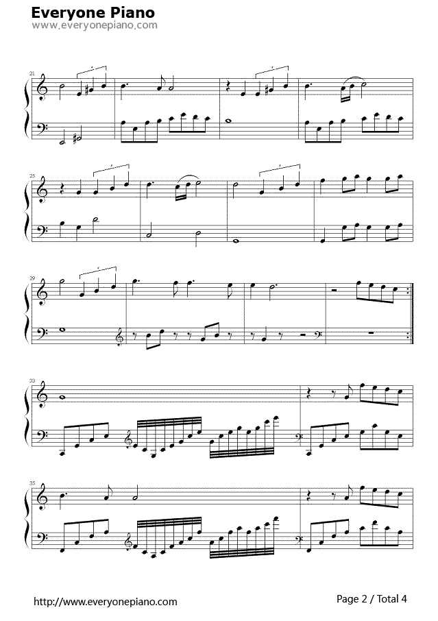 罗曼史钢琴谱-理查德·克莱德曼  Richard Clayderman2