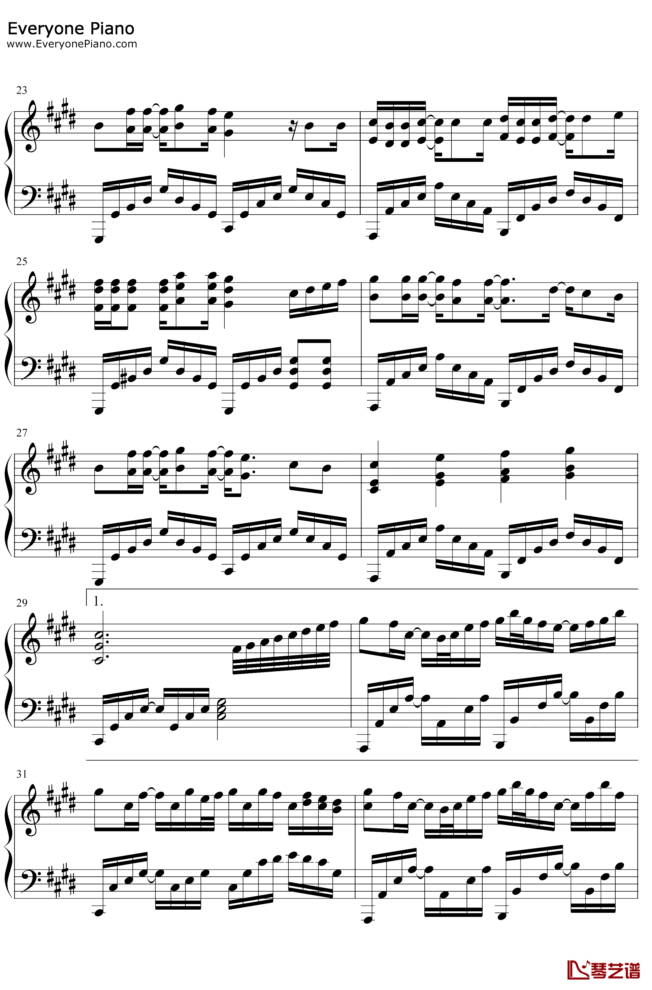 天下钢琴谱-张杰-完美版3