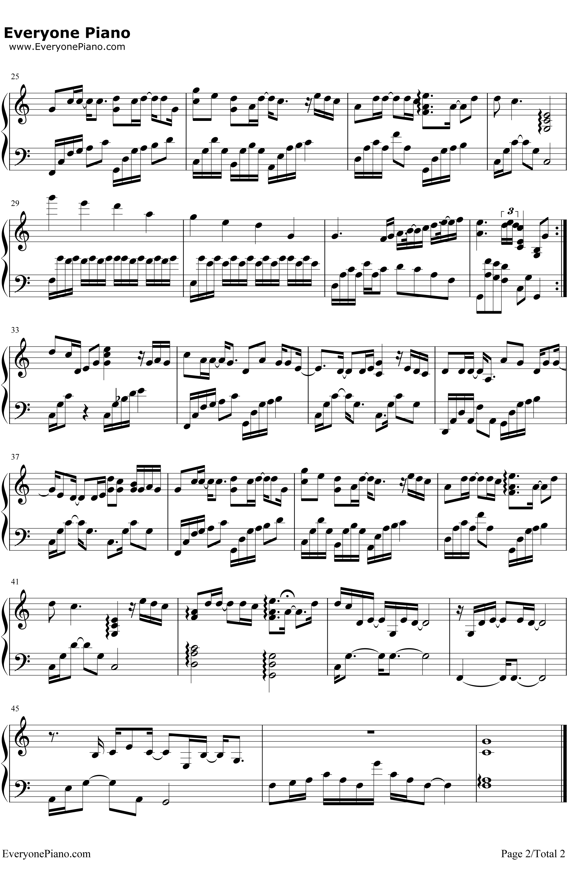 骄傲钢琴谱-王源2