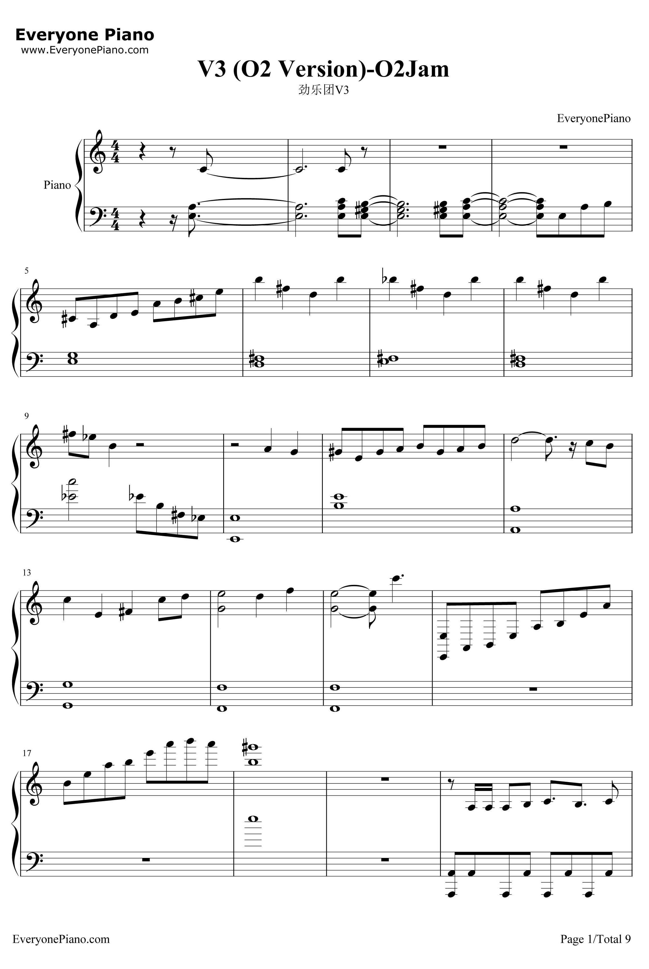 劲乐团V3钢琴谱-BeautifulDay-贝多芬悲怆第三乐章改编1