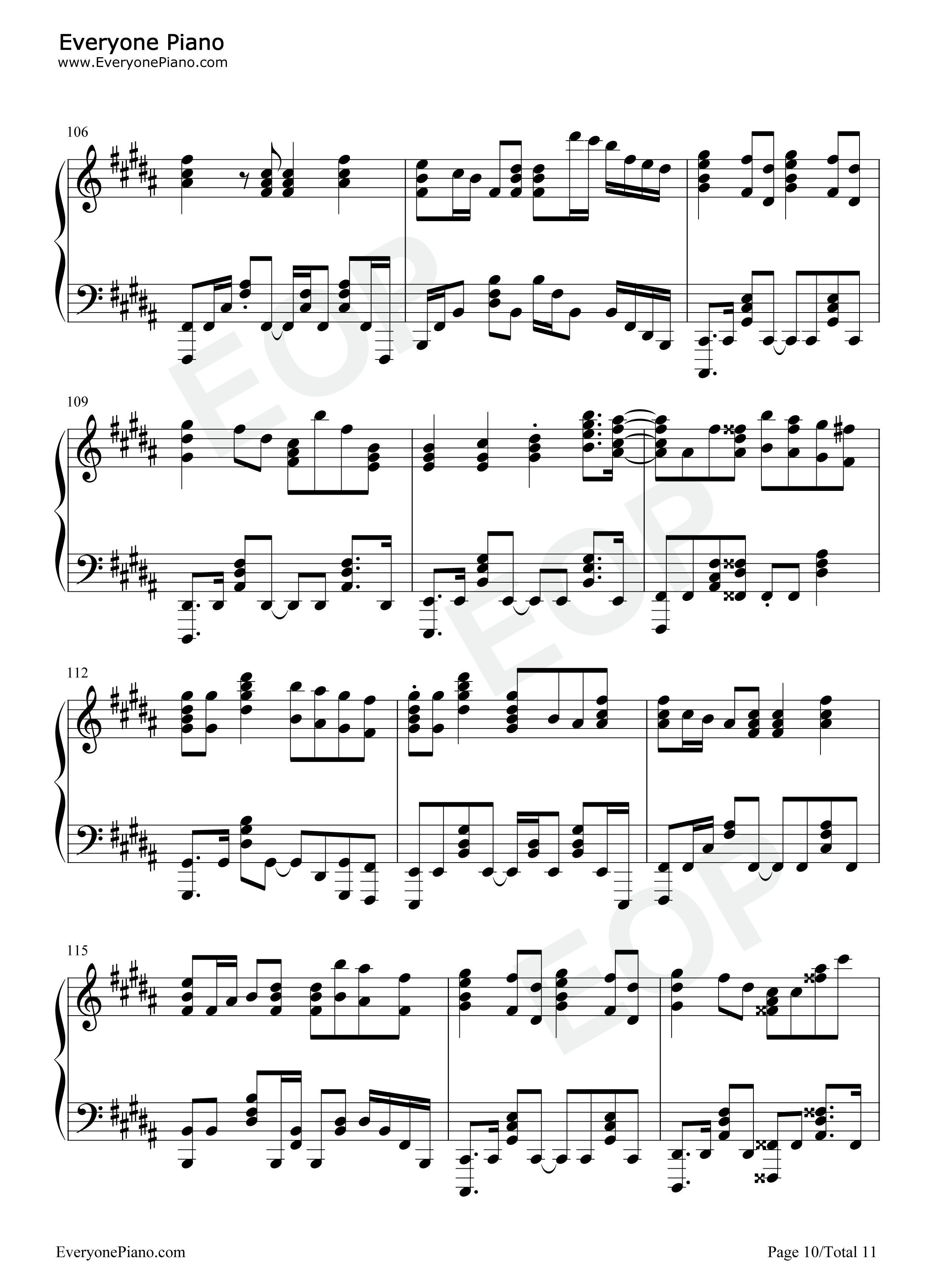 残響散歌钢琴谱-Aimer10