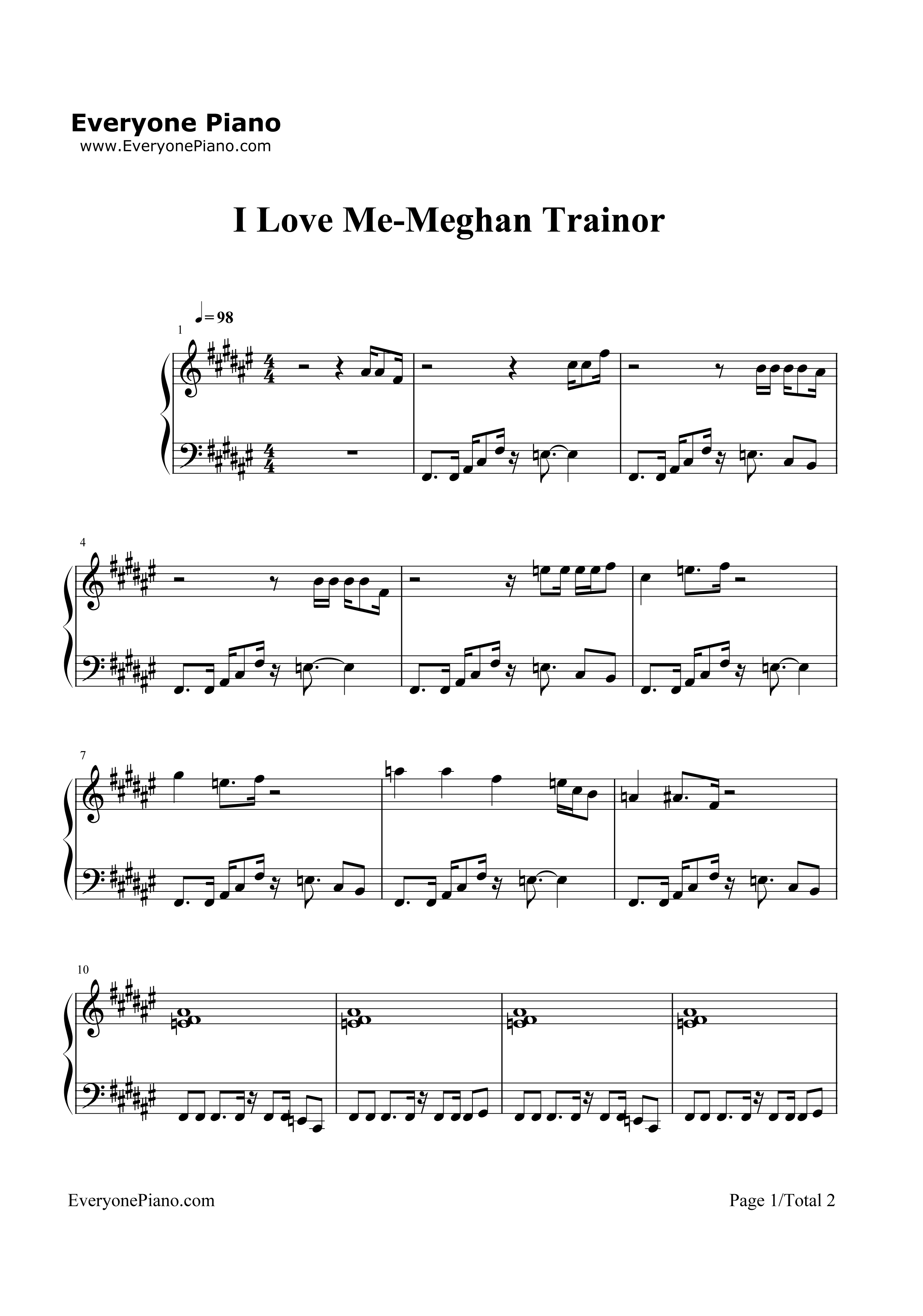 I Love Me钢琴谱-Meghan Trainor1