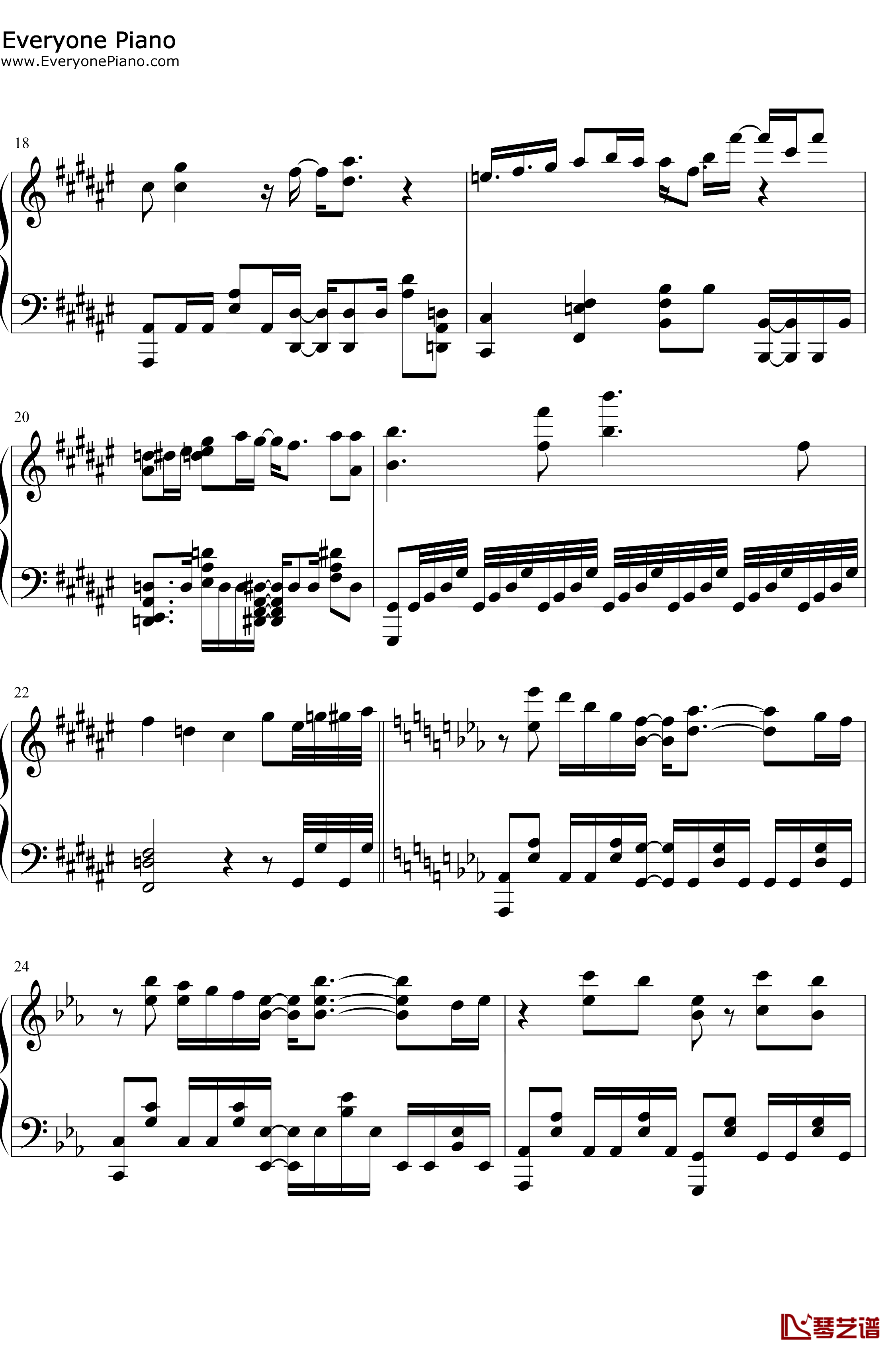 ごまかし钢琴谱-TrySail-魔法纪录魔法少女小圆外传OP3