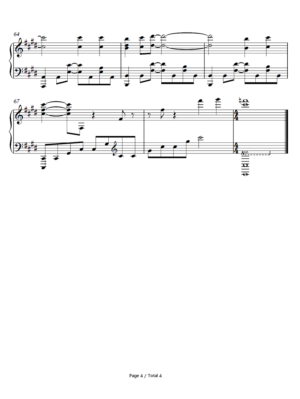 红莲钢琴谱-DOES4