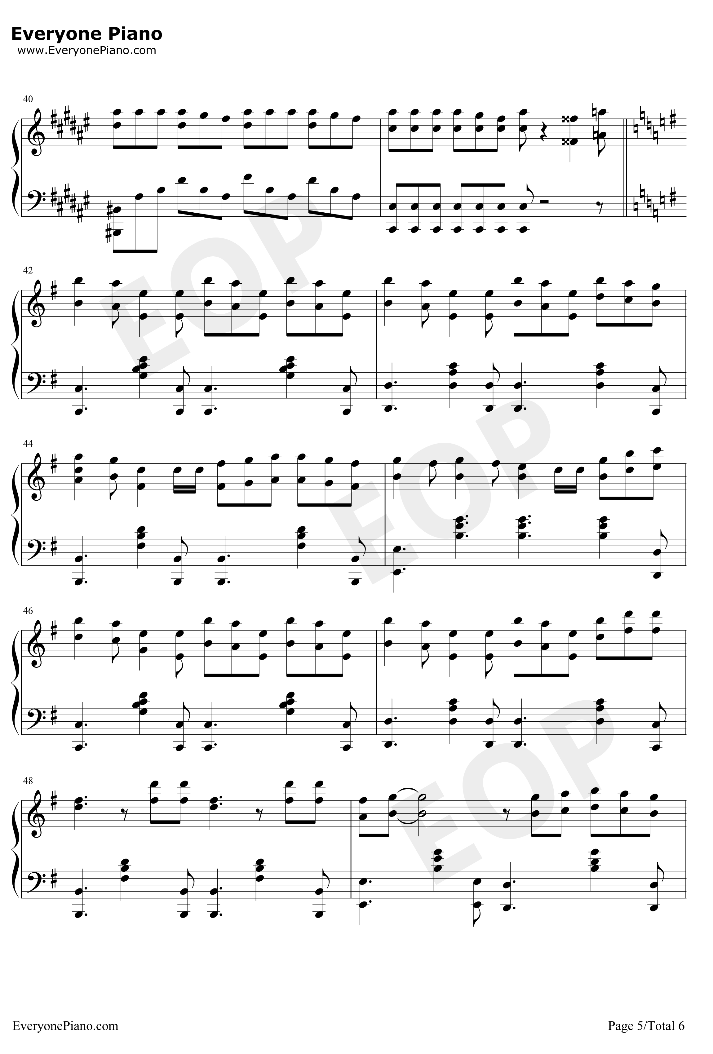 Wonderful U钢琴谱-AGA-完美独奏版5
