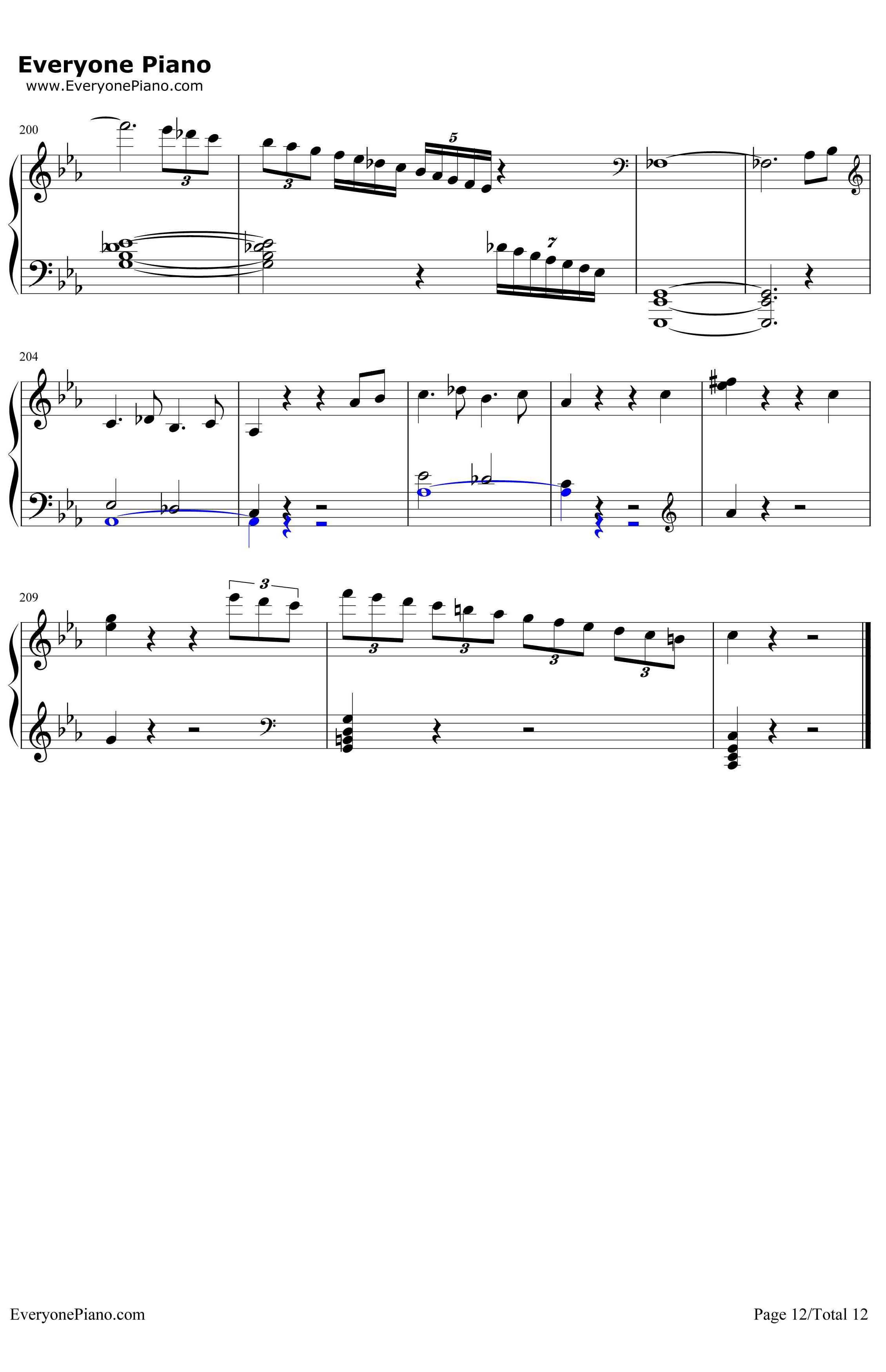 悲怆钢琴谱-贝多芬-贝多芬-c小调第八钢琴奏鸣曲第三乐章12