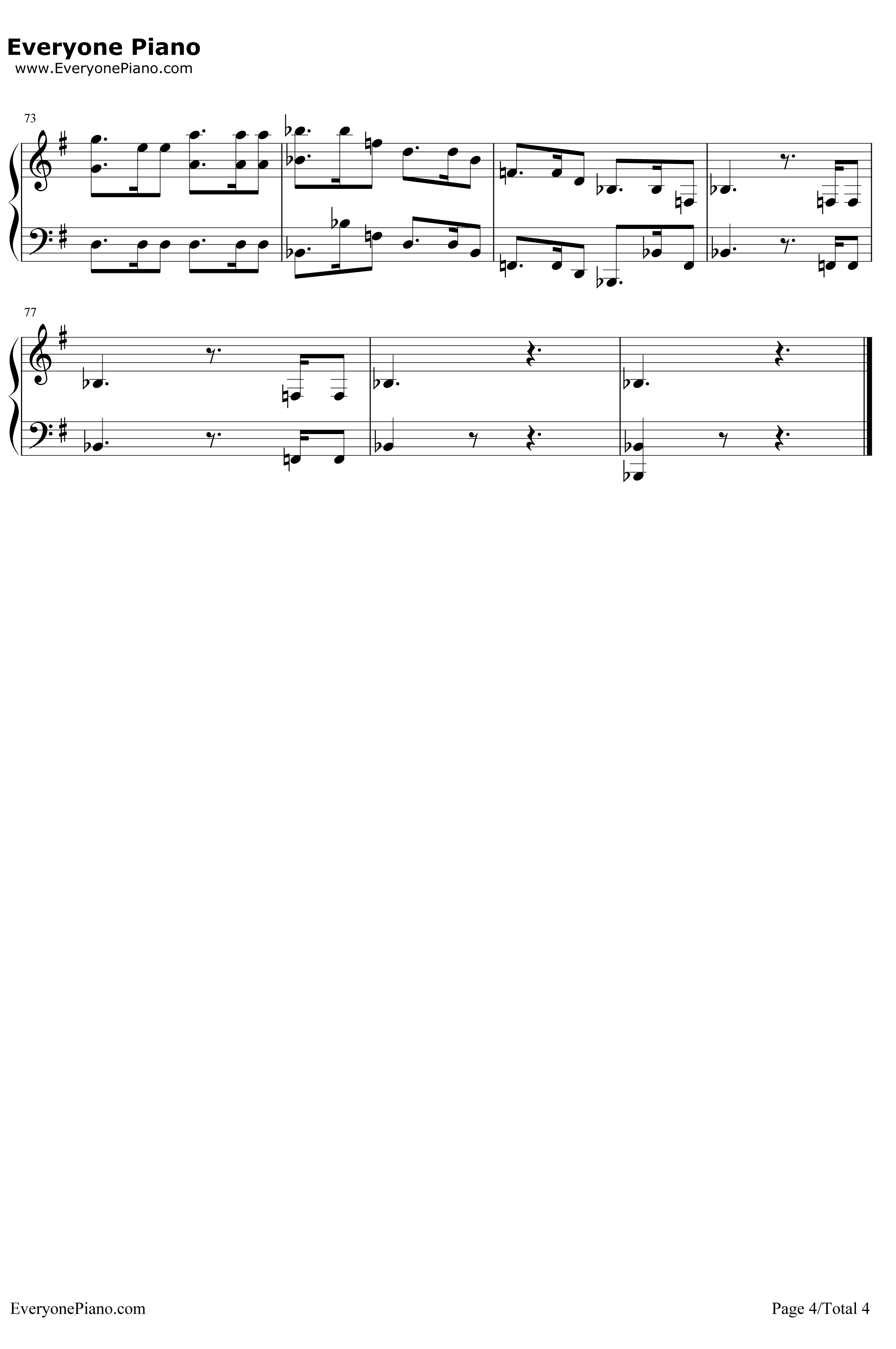 贝多芬第七号交响曲第一乐章钢琴谱-贝多芬4