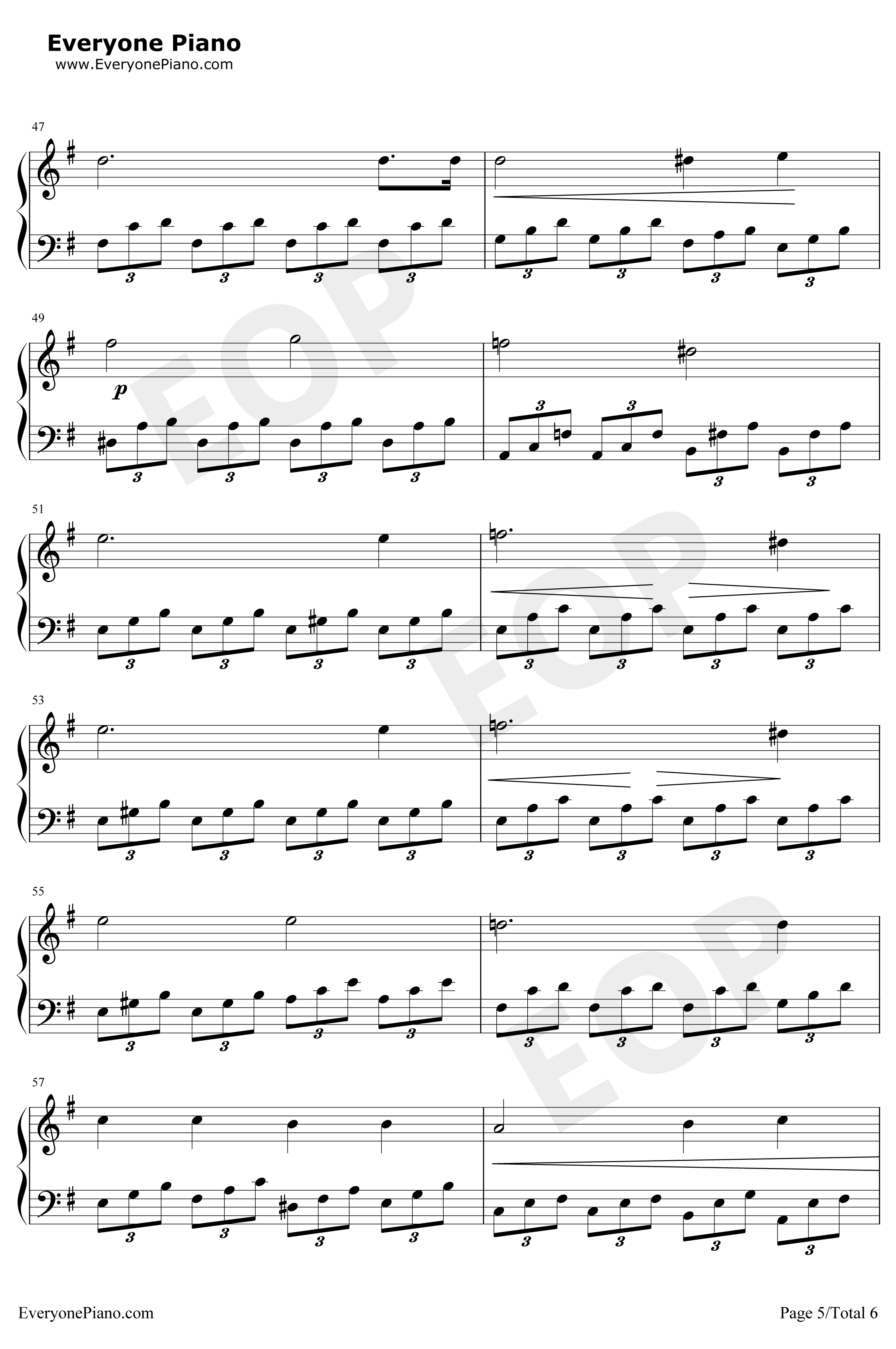 月光奏鸣曲钢琴谱-贝多芬5