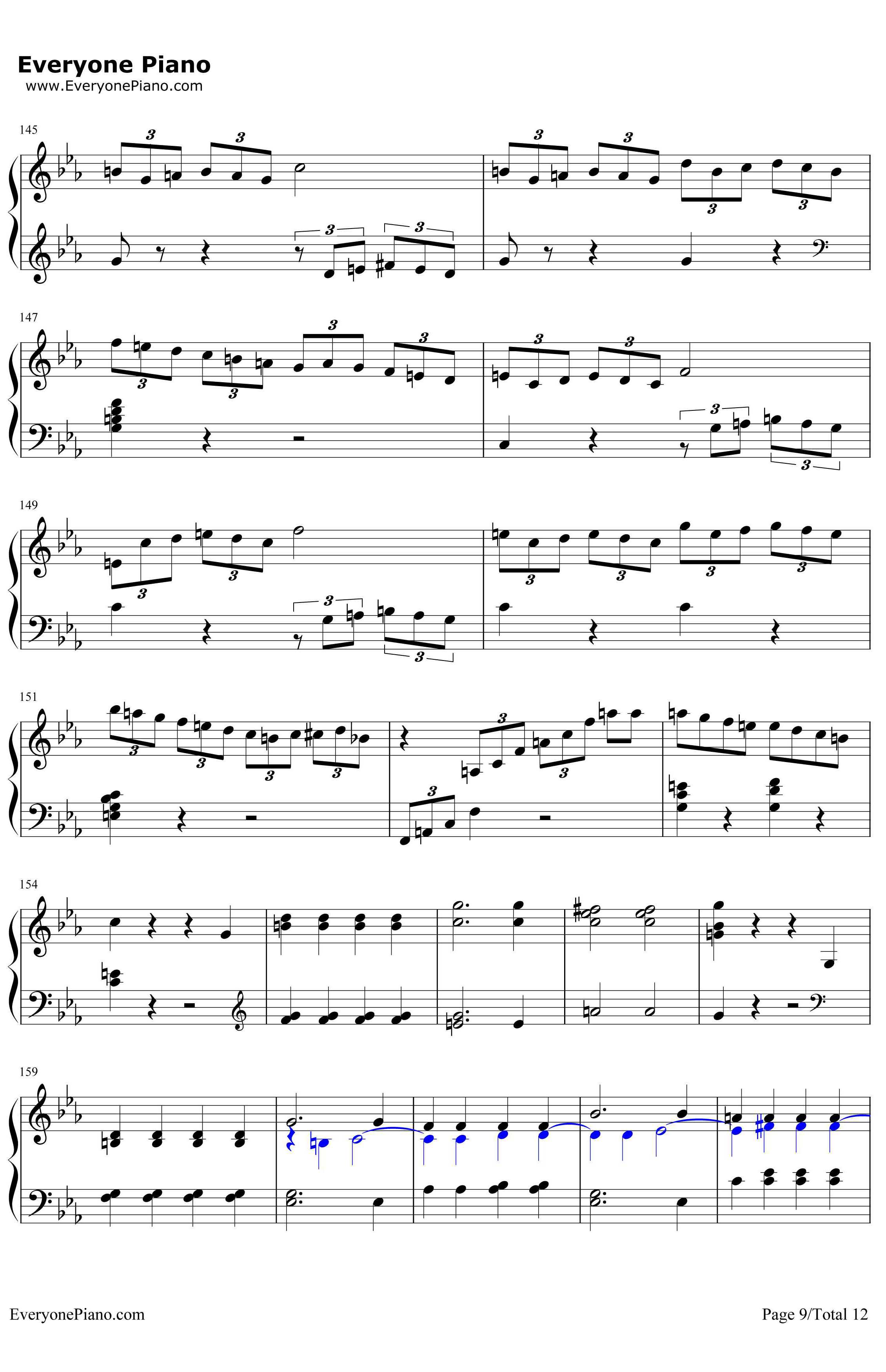 悲怆钢琴谱-贝多芬-贝多芬-c小调第八钢琴奏鸣曲第三乐章9