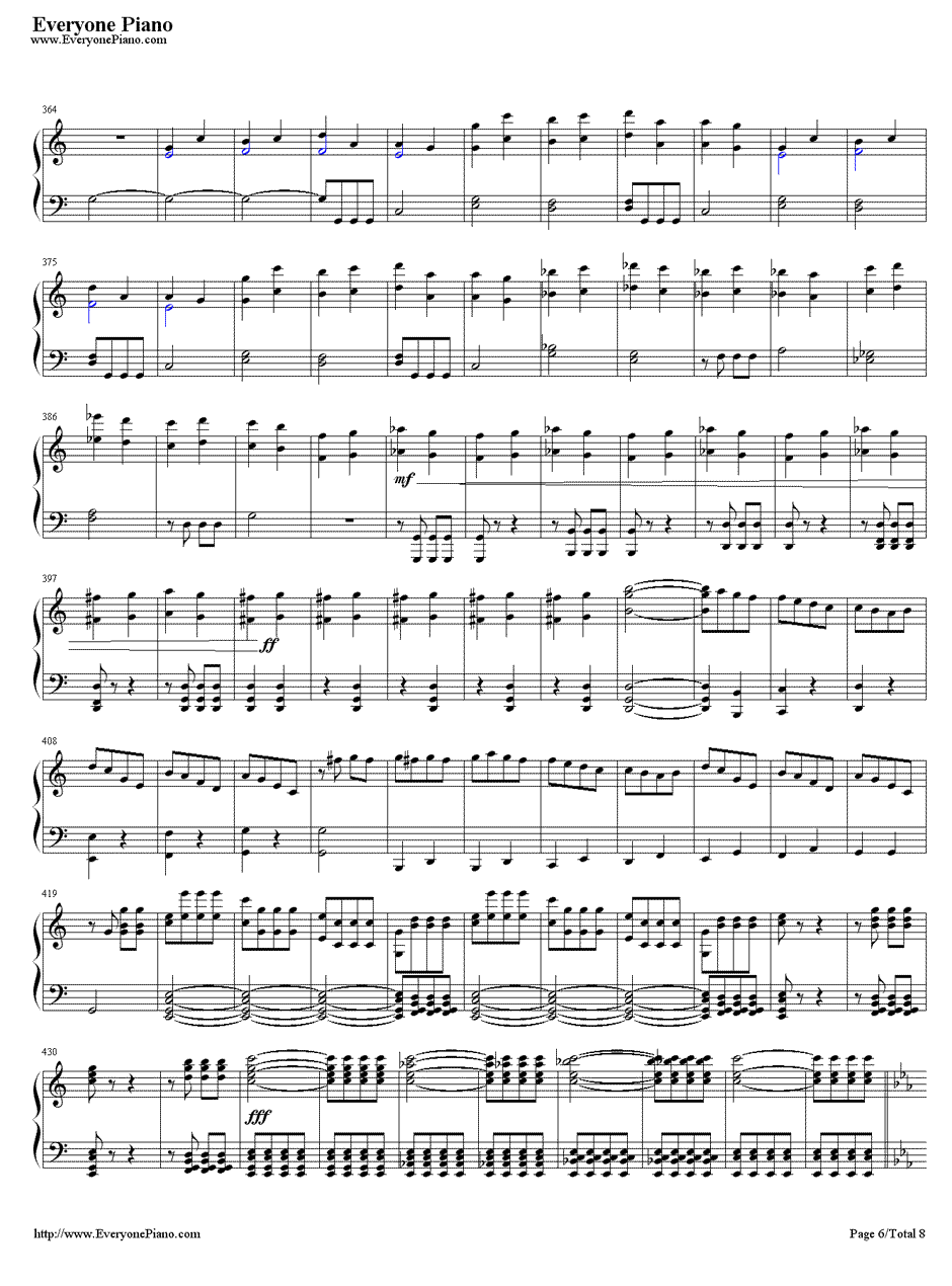 命运交响曲第一乐章钢琴谱-贝多芬6