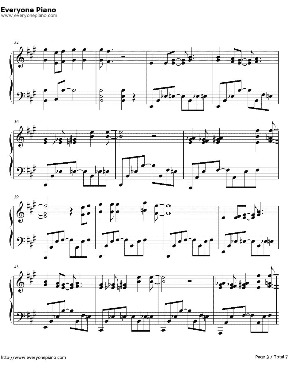 暗号钢琴谱-周杰伦3