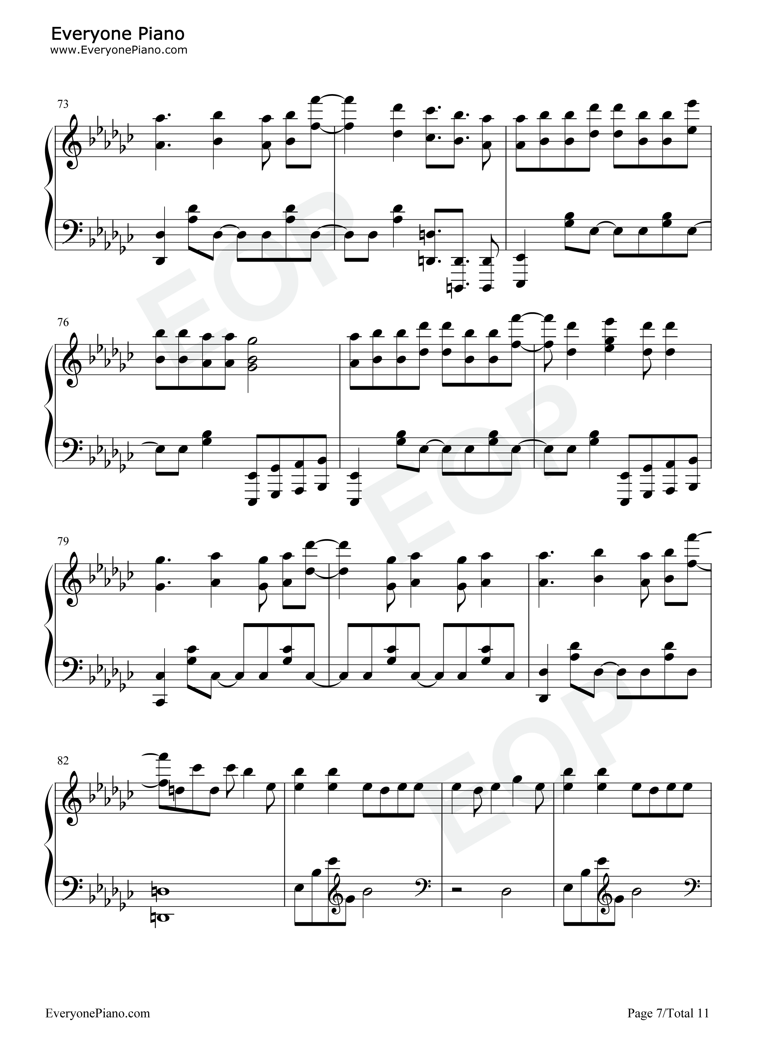No.7钢琴谱-地缚少年乐队7