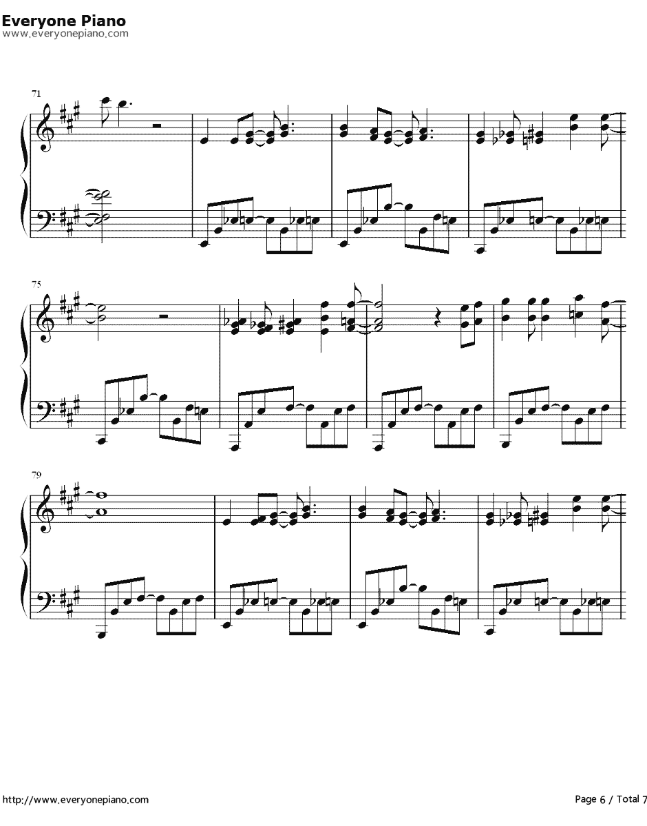 暗号钢琴谱-周杰伦6