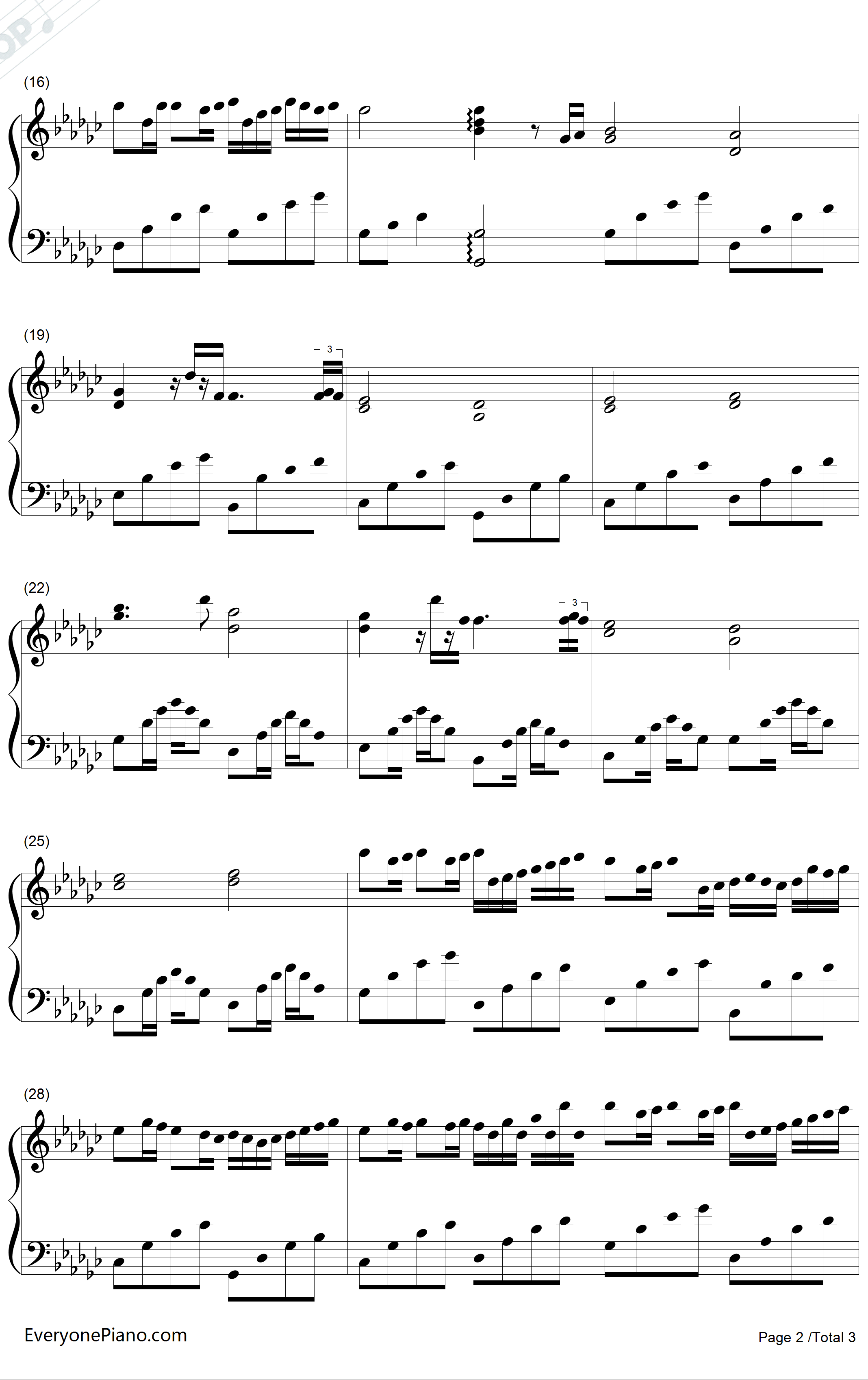 琴光的卡农钢琴谱-gundamx-改编版2