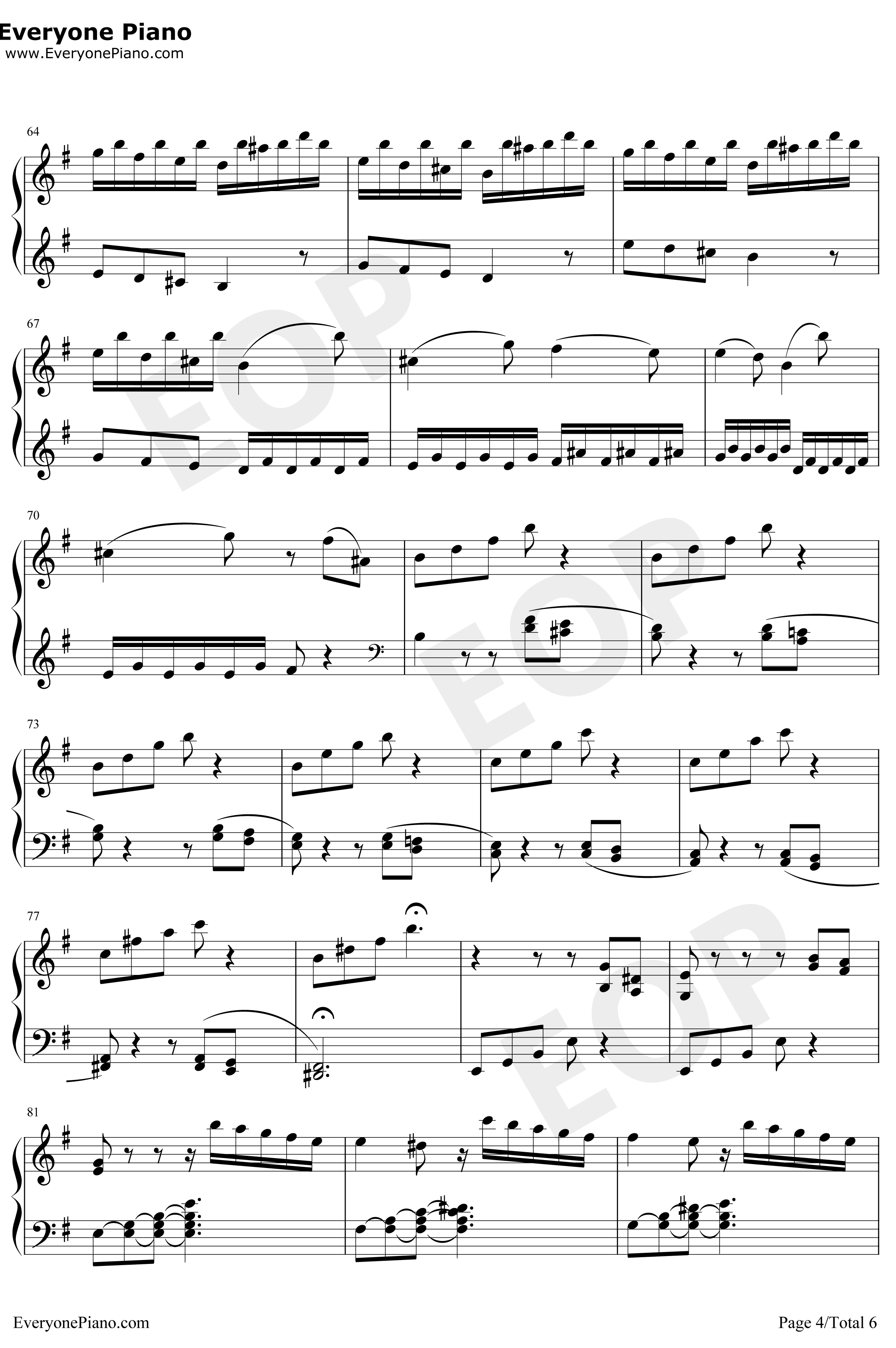 e小调奏鸣曲第一乐章钢琴谱-海顿4