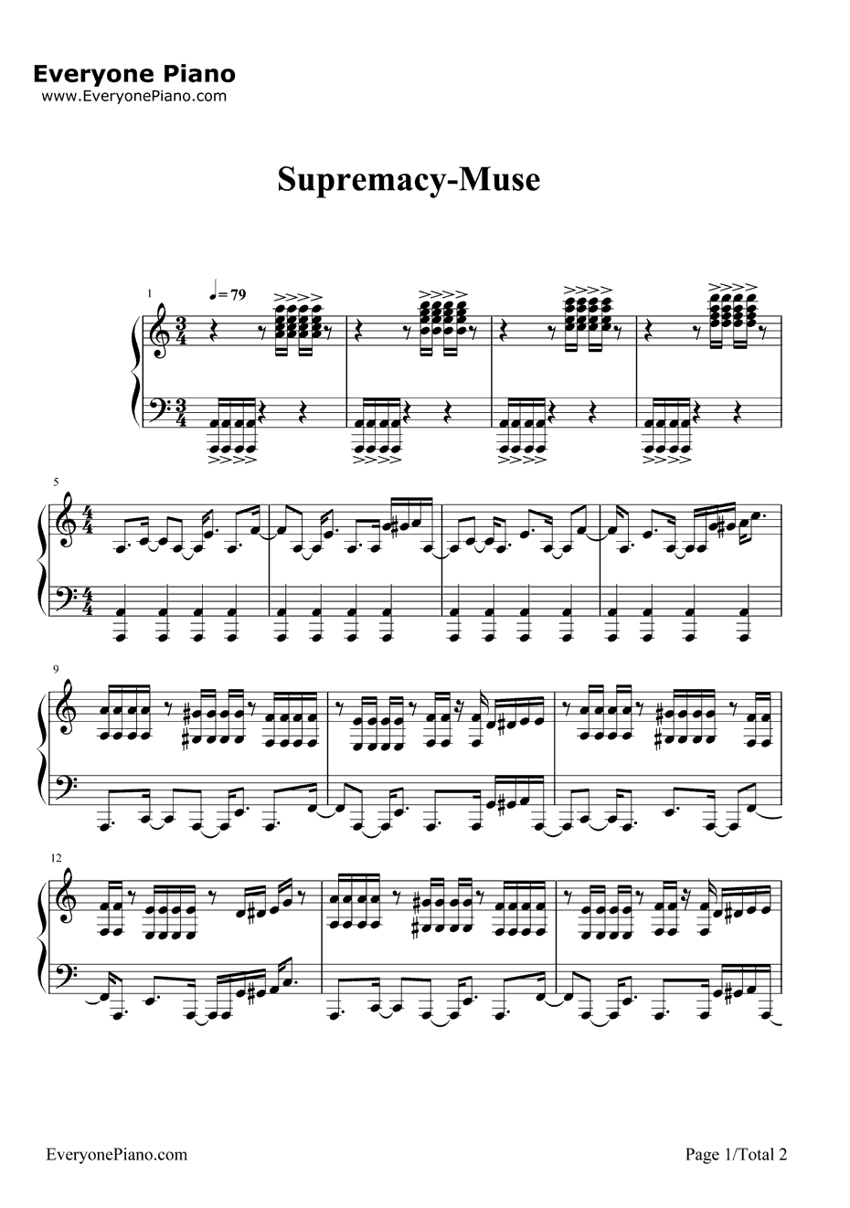 Supremacy钢琴谱-Muse1