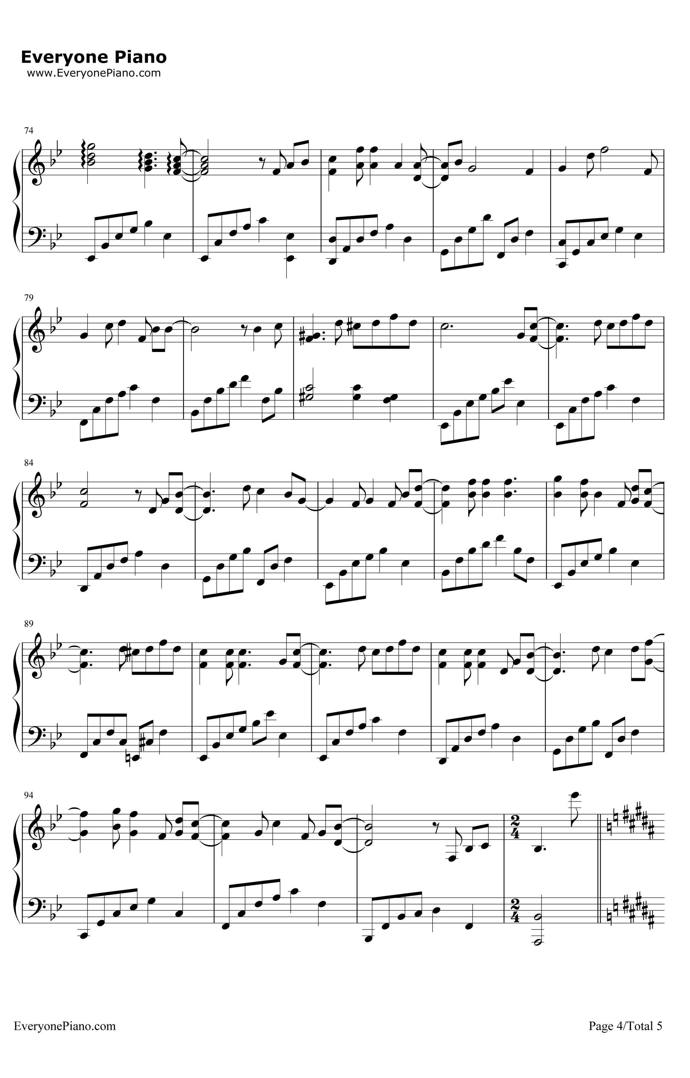 复刻回忆钢琴谱-薛凯琪-完整纯钢版4