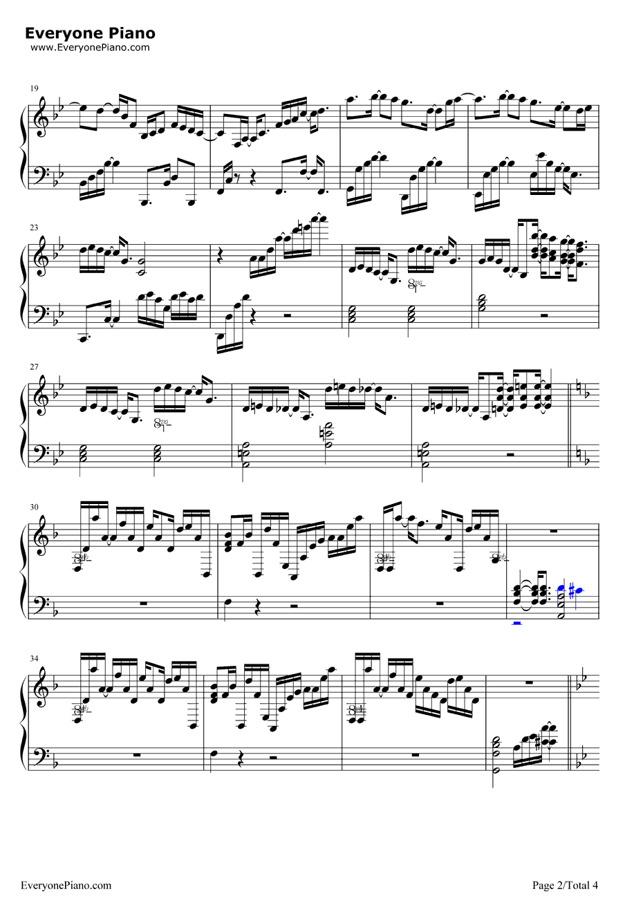 普罗旺斯钢琴谱-班得瑞2