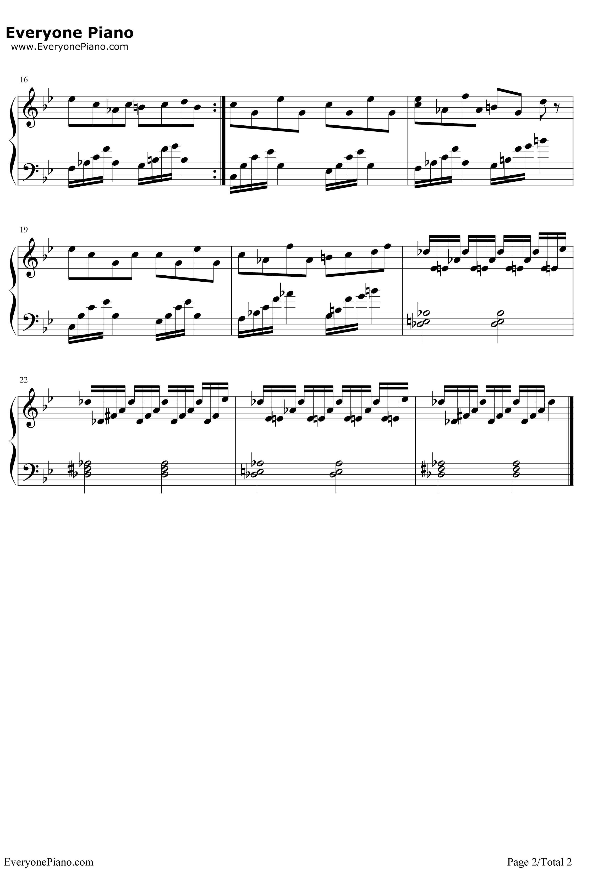 布拉格广场钢琴谱-蔡依林周杰伦-前奏2