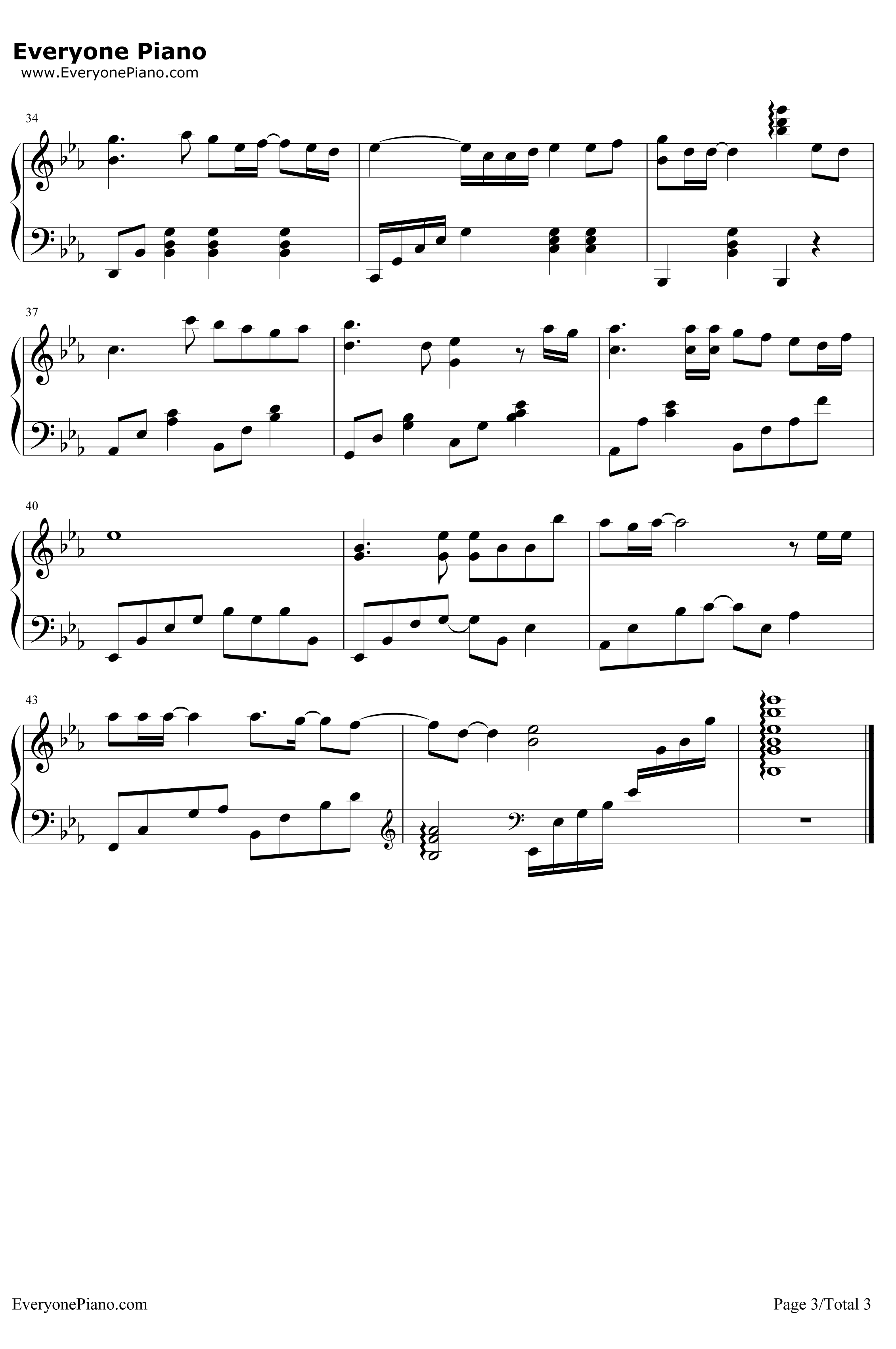 后来简易版钢琴谱 -刘若英3