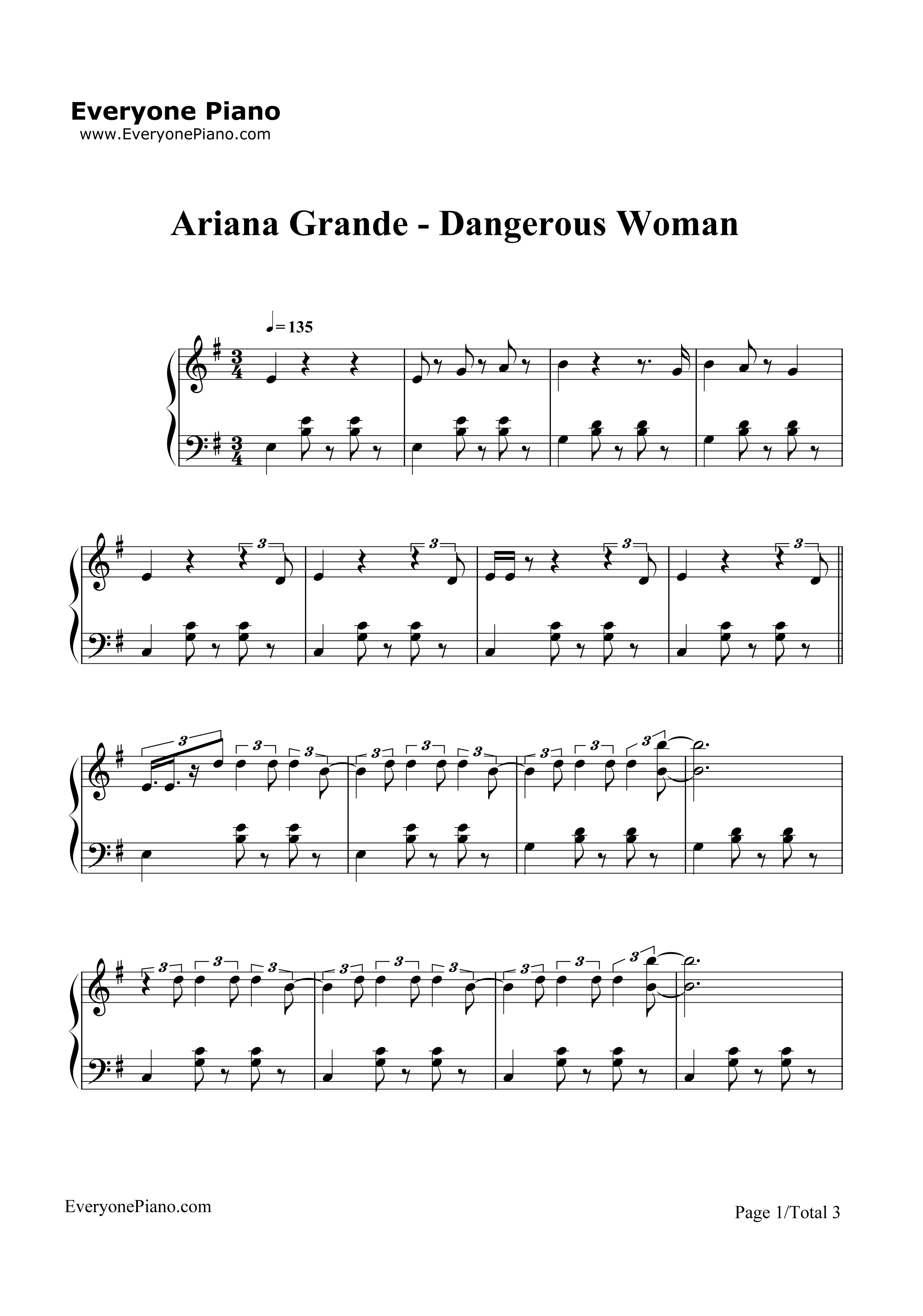 Dangerous Woman钢琴谱-Ariana Grande1