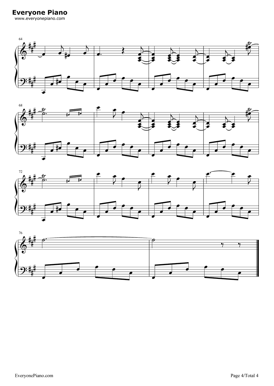 威尼斯船歌钢琴谱-门德尔松4