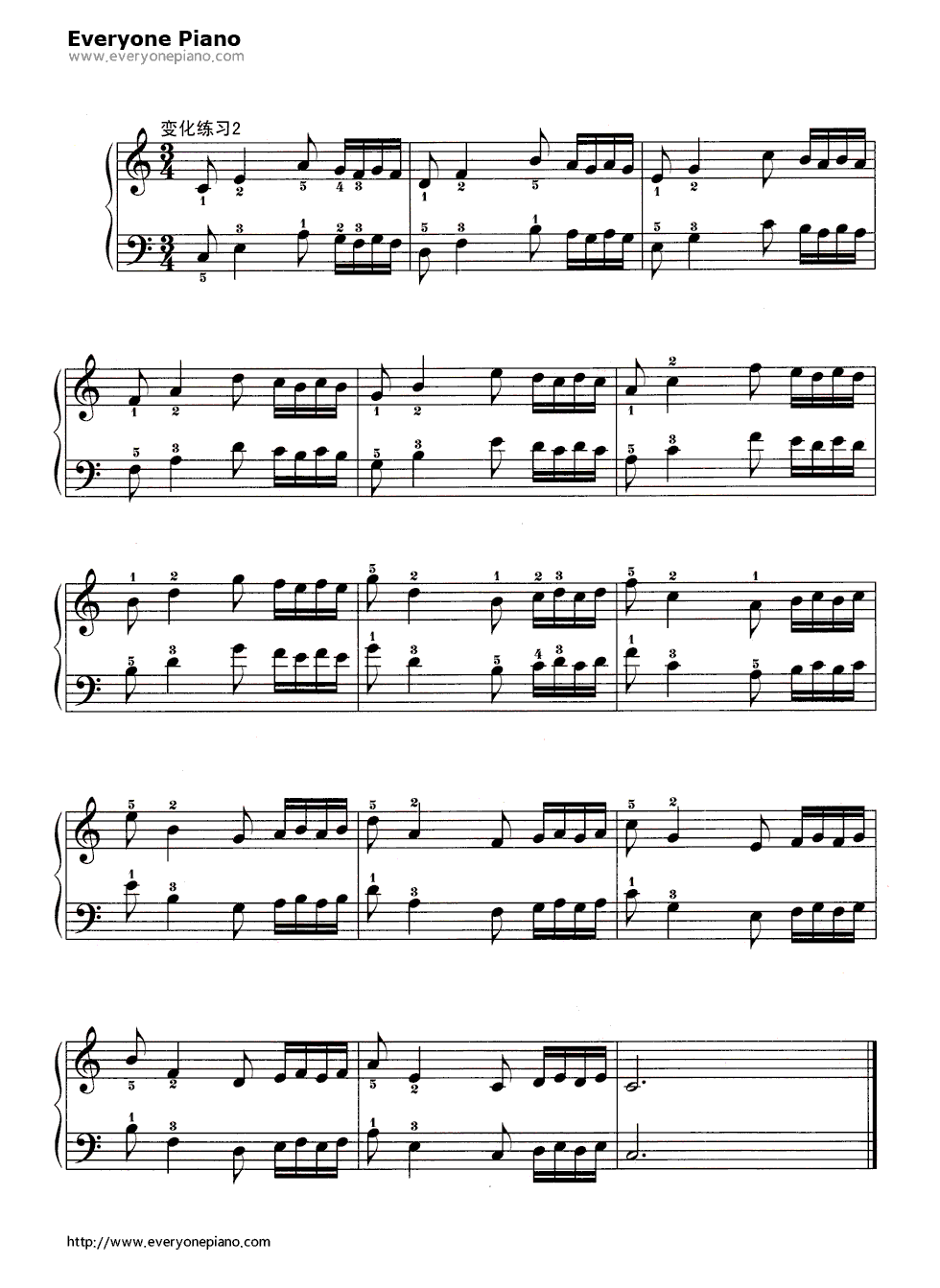 哈农基本练习11钢琴谱-哈农3