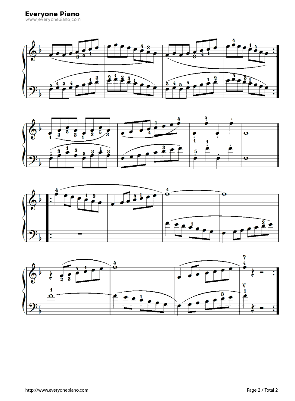 F调练习曲钢琴谱-拜厄2