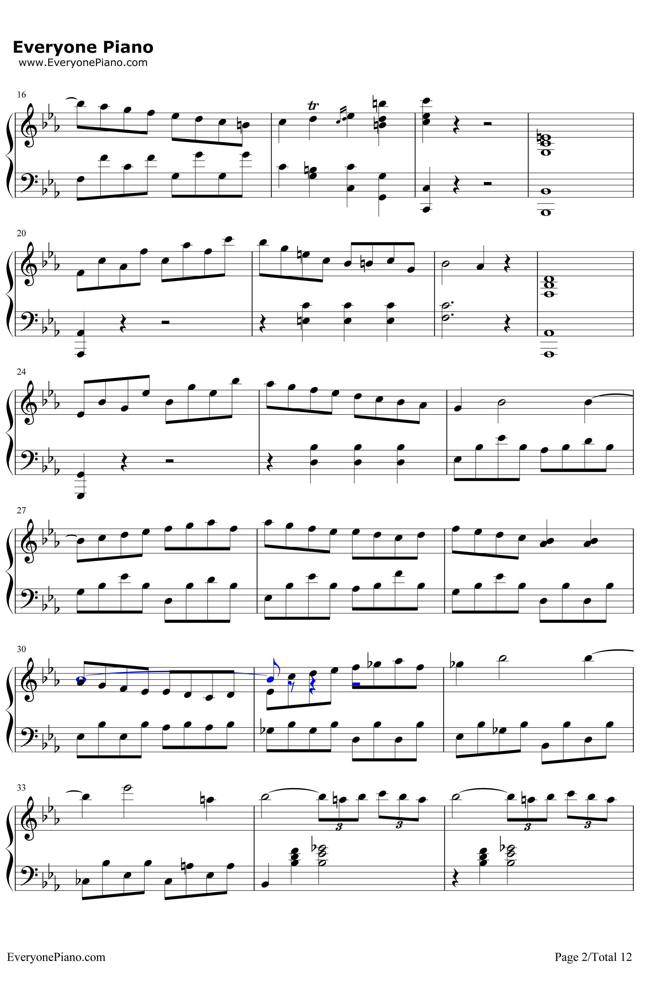 悲怆钢琴谱-贝多芬-贝多芬-c小调第八钢琴奏鸣曲第三乐章2