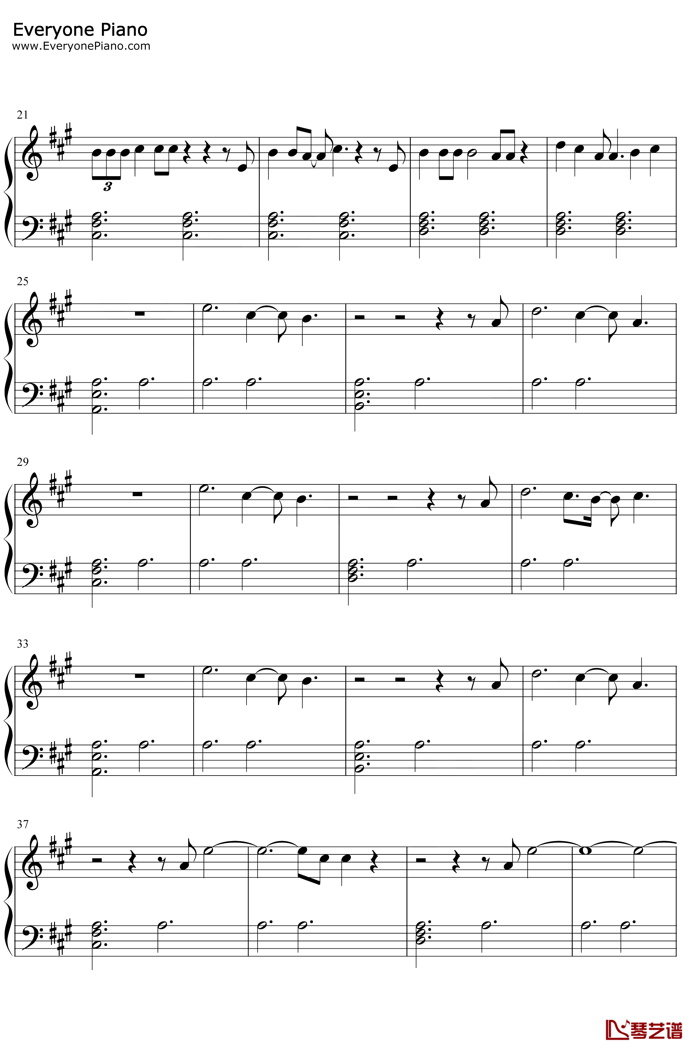 FallOnMe钢琴谱-A Great Big World Christina Aguilera2