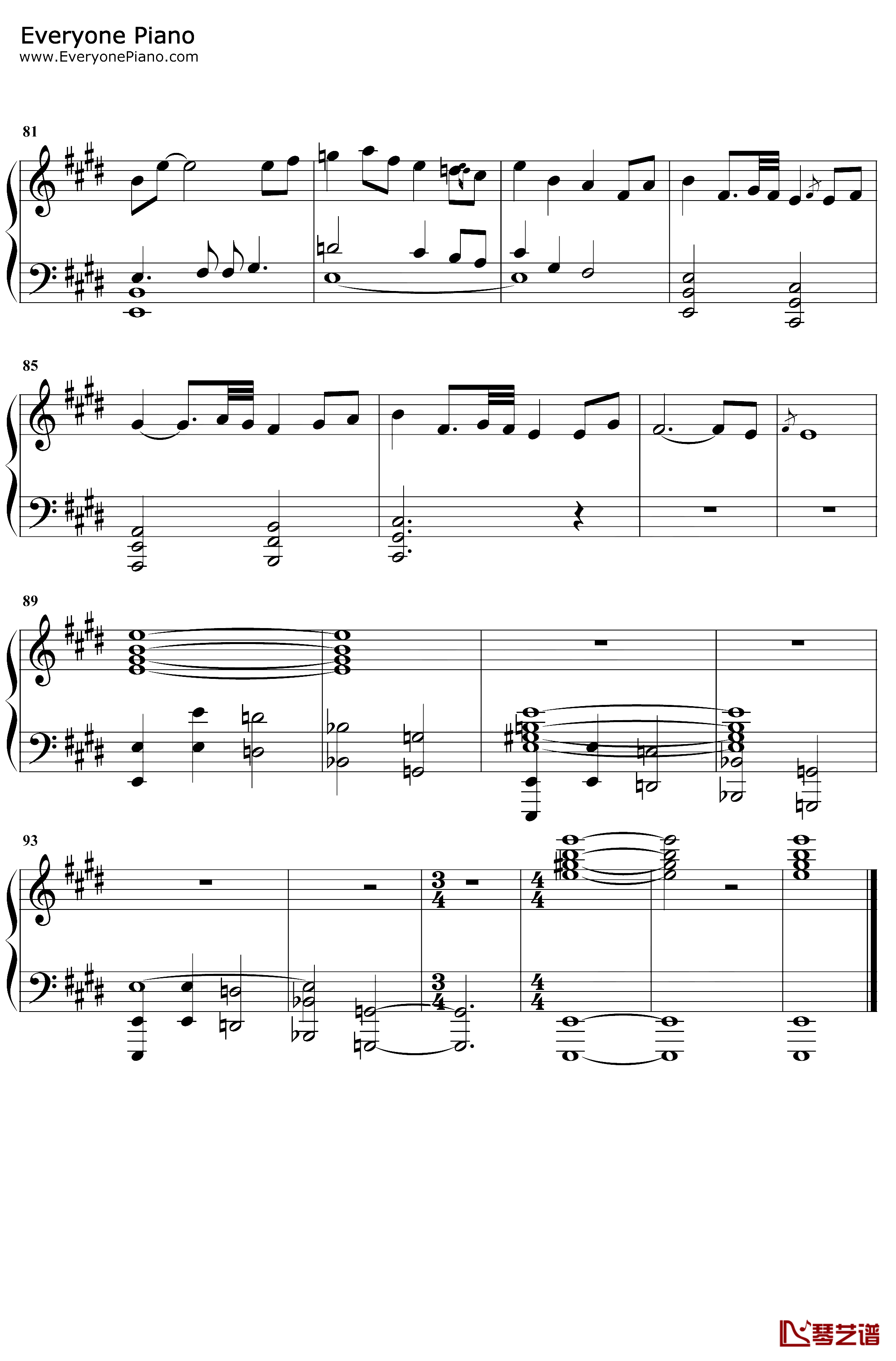 Hymn to the Sea钢琴谱-JamesHorner-大海的咏叹-泰坦尼克号插曲5