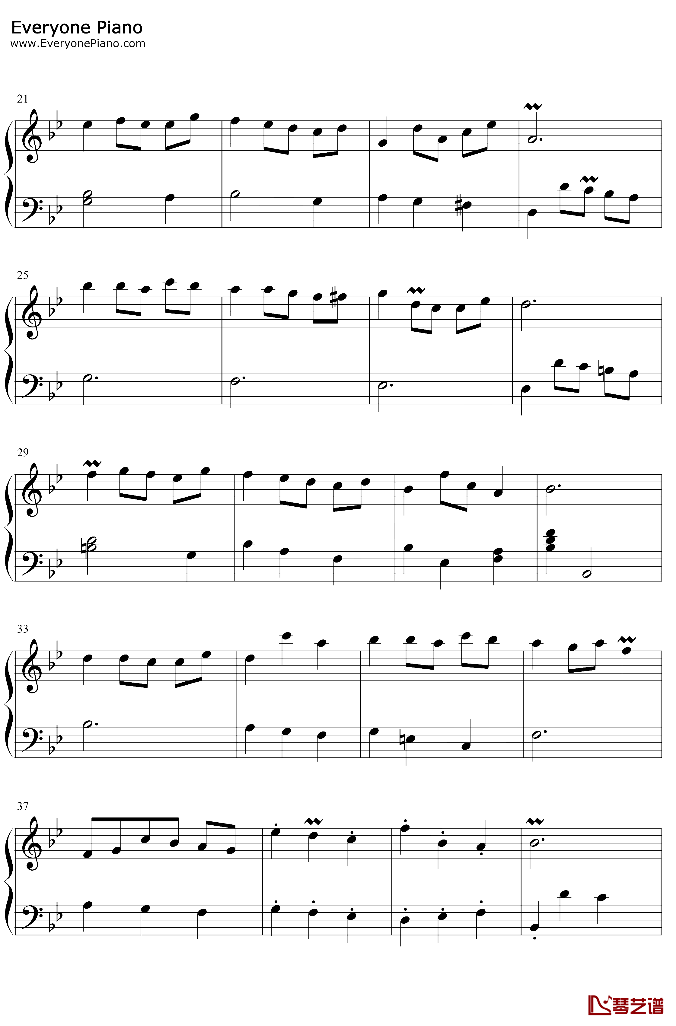 温暖的小步舞曲第115号钢琴谱-巴赫-温暖的灵梦给安娜的作品115号2
