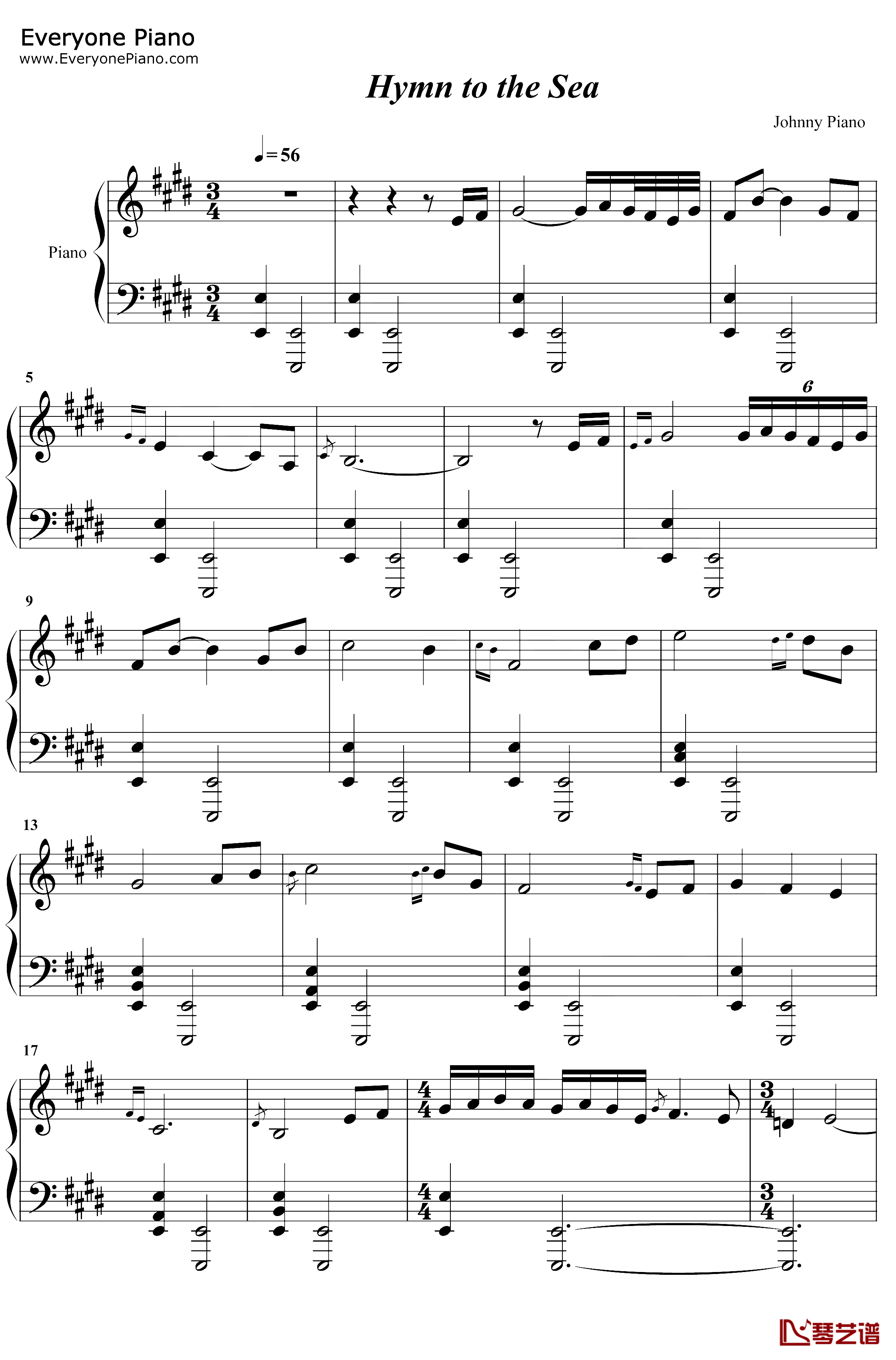 Hymn to the Sea钢琴谱-JamesHorner-大海的咏叹-泰坦尼克号插曲1