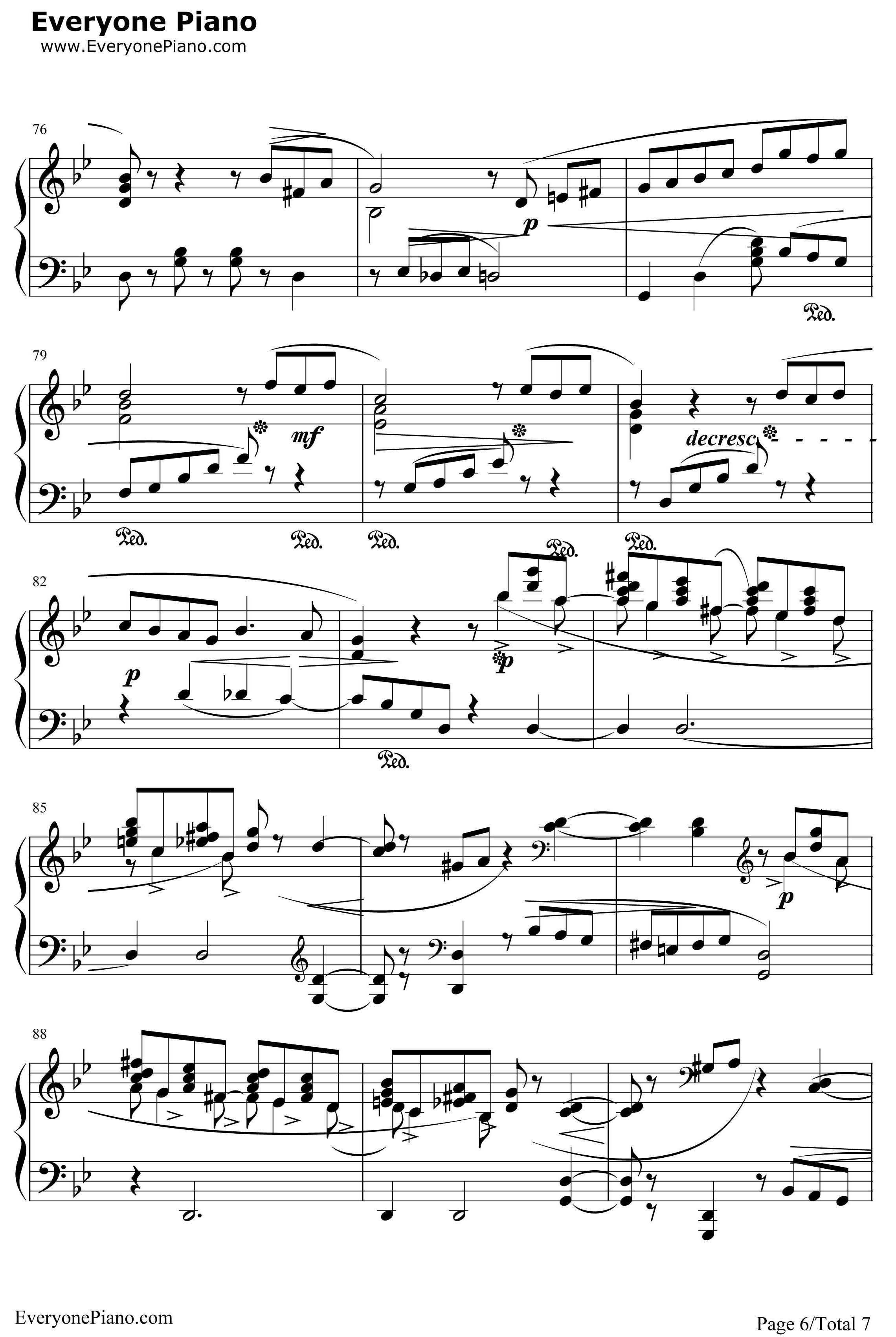 六月船歌钢琴谱-柴可夫斯基Tchaikovsky6