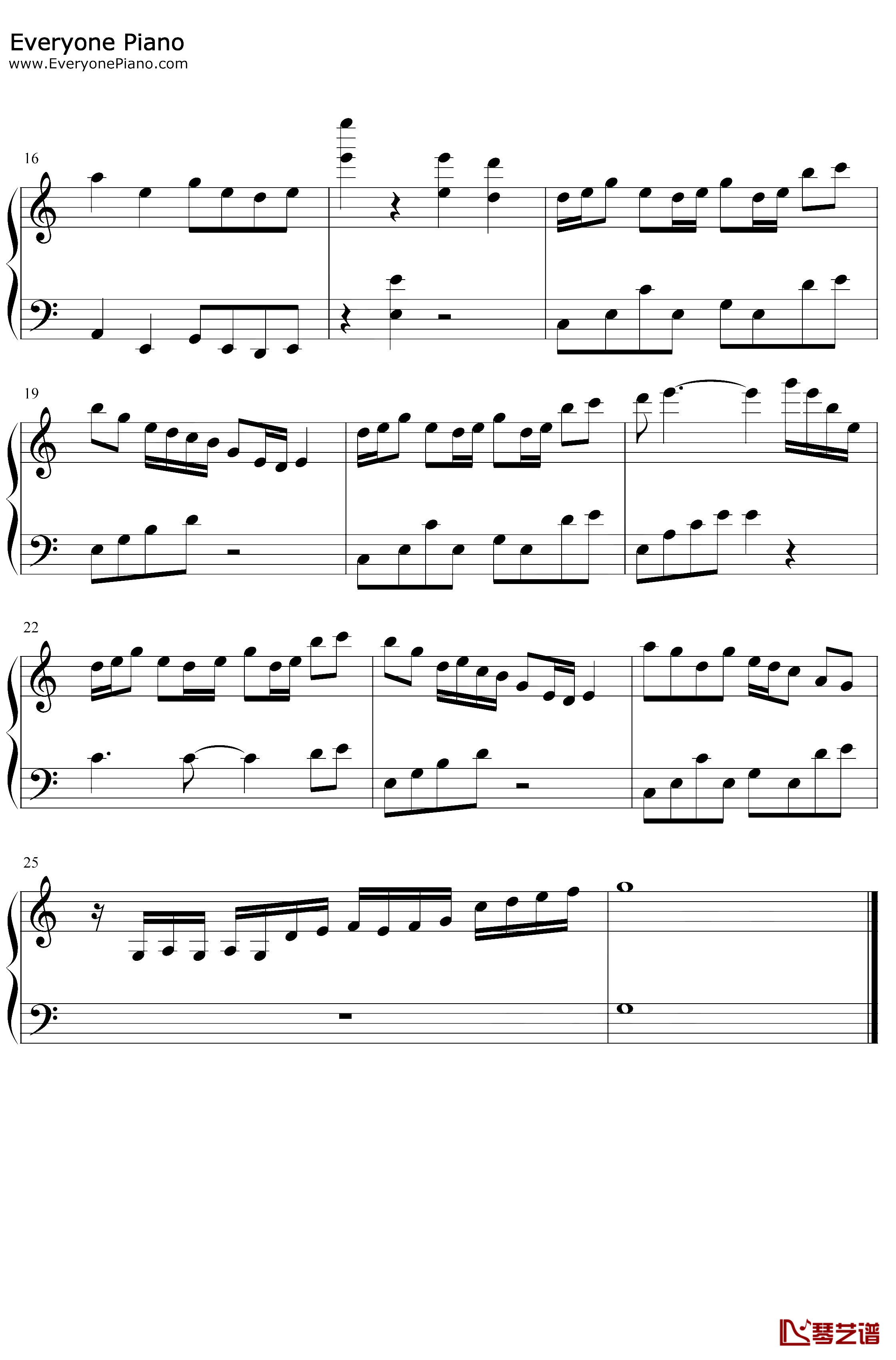 告白之夜钢琴谱-AYASA-C调简单版2