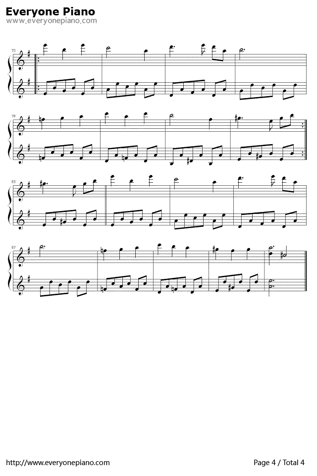 林中漫步钢琴谱-理查德·克莱德曼Richard Clayderman4