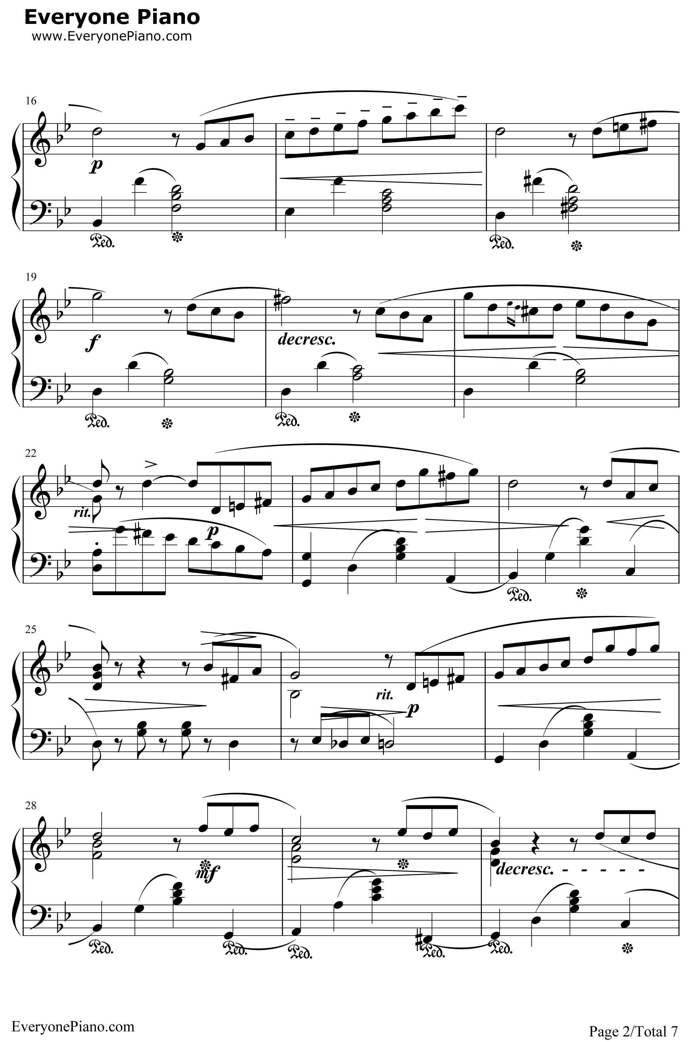 六月船歌钢琴谱-柴可夫斯基Tchaikovsky2