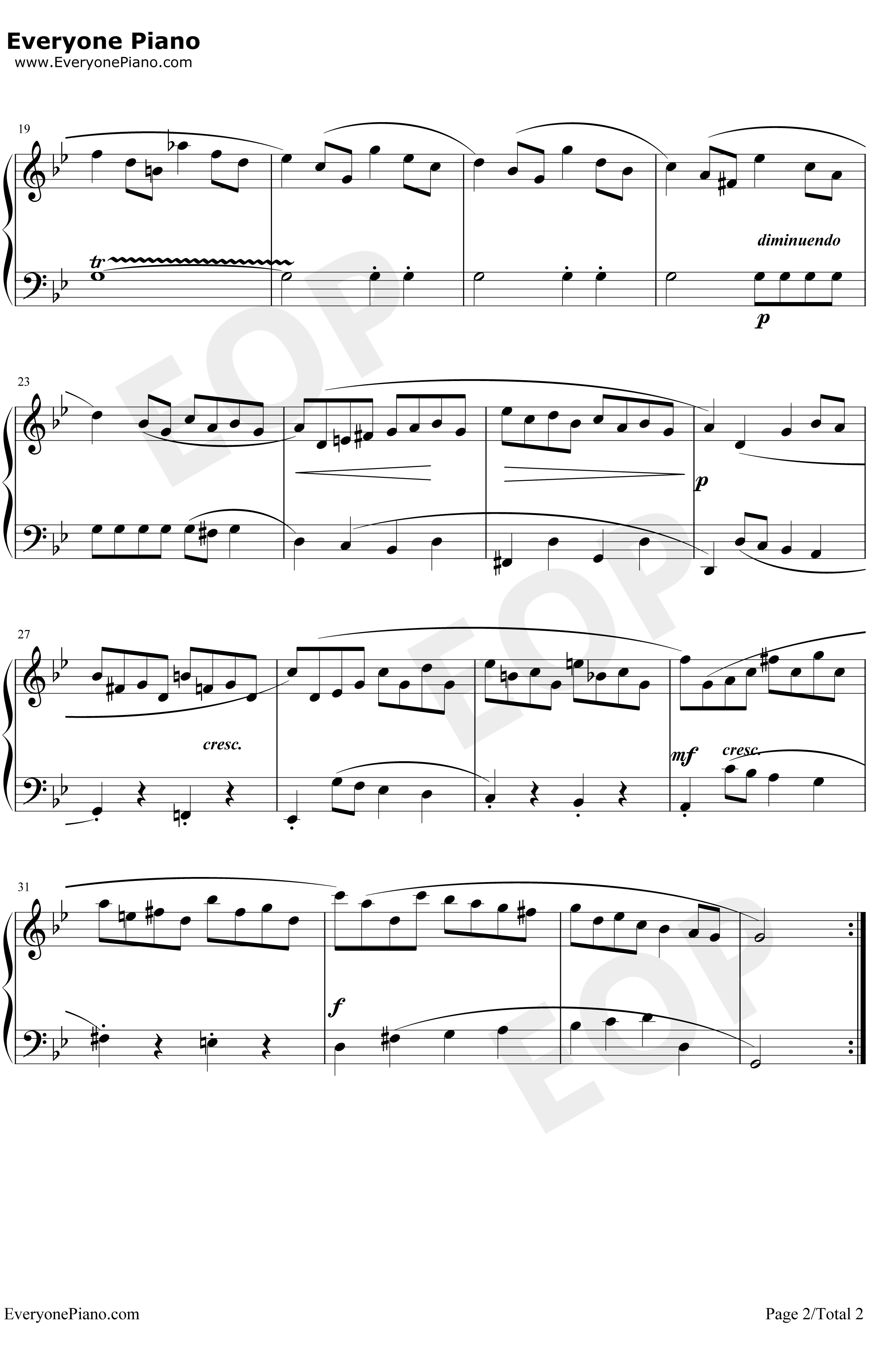 加伏特舞曲20钢琴谱-巴赫-巴赫初级钢琴曲集2