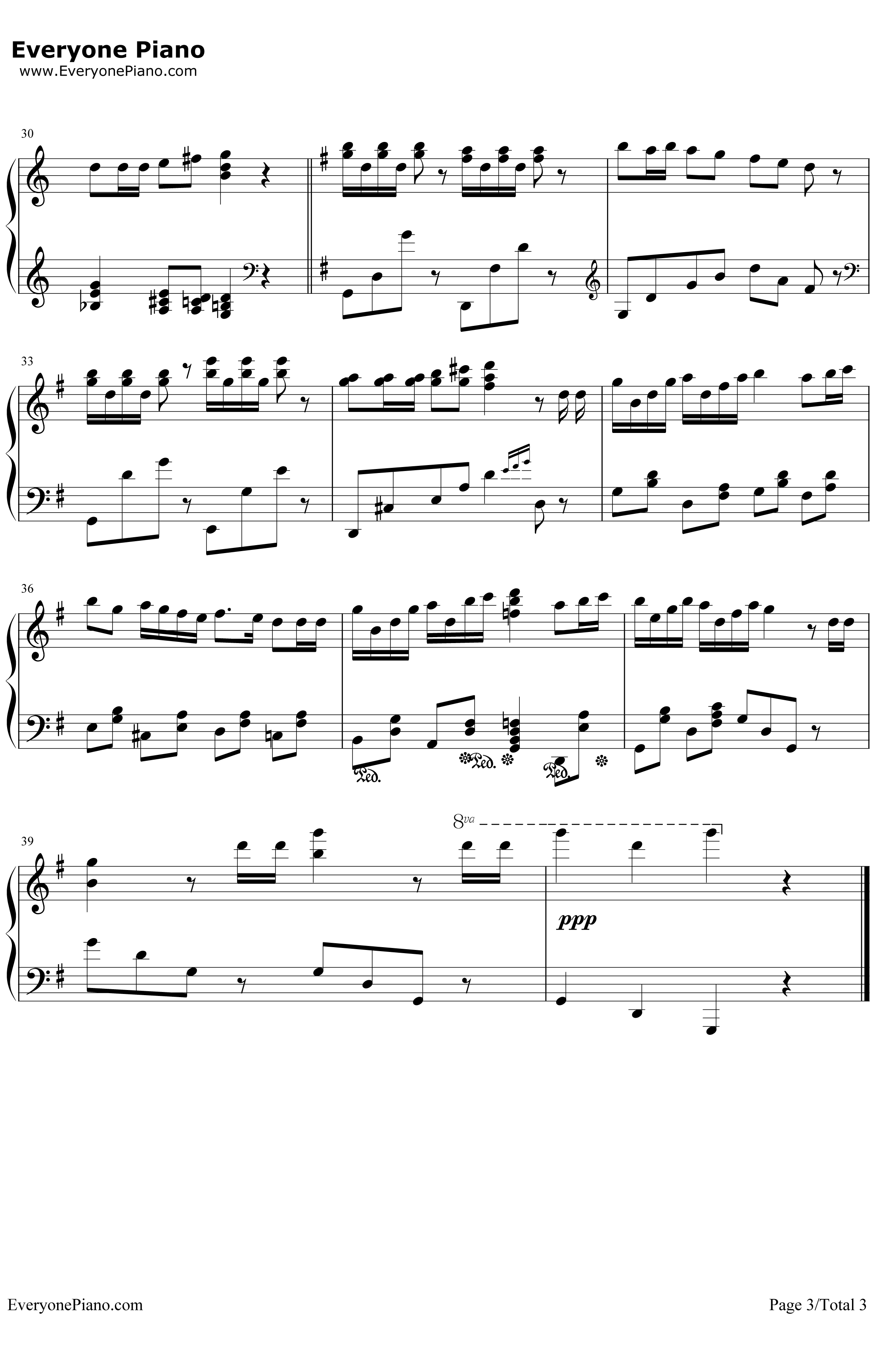 游击队歌钢琴谱-贺绿汀-铁道游击队主题曲3