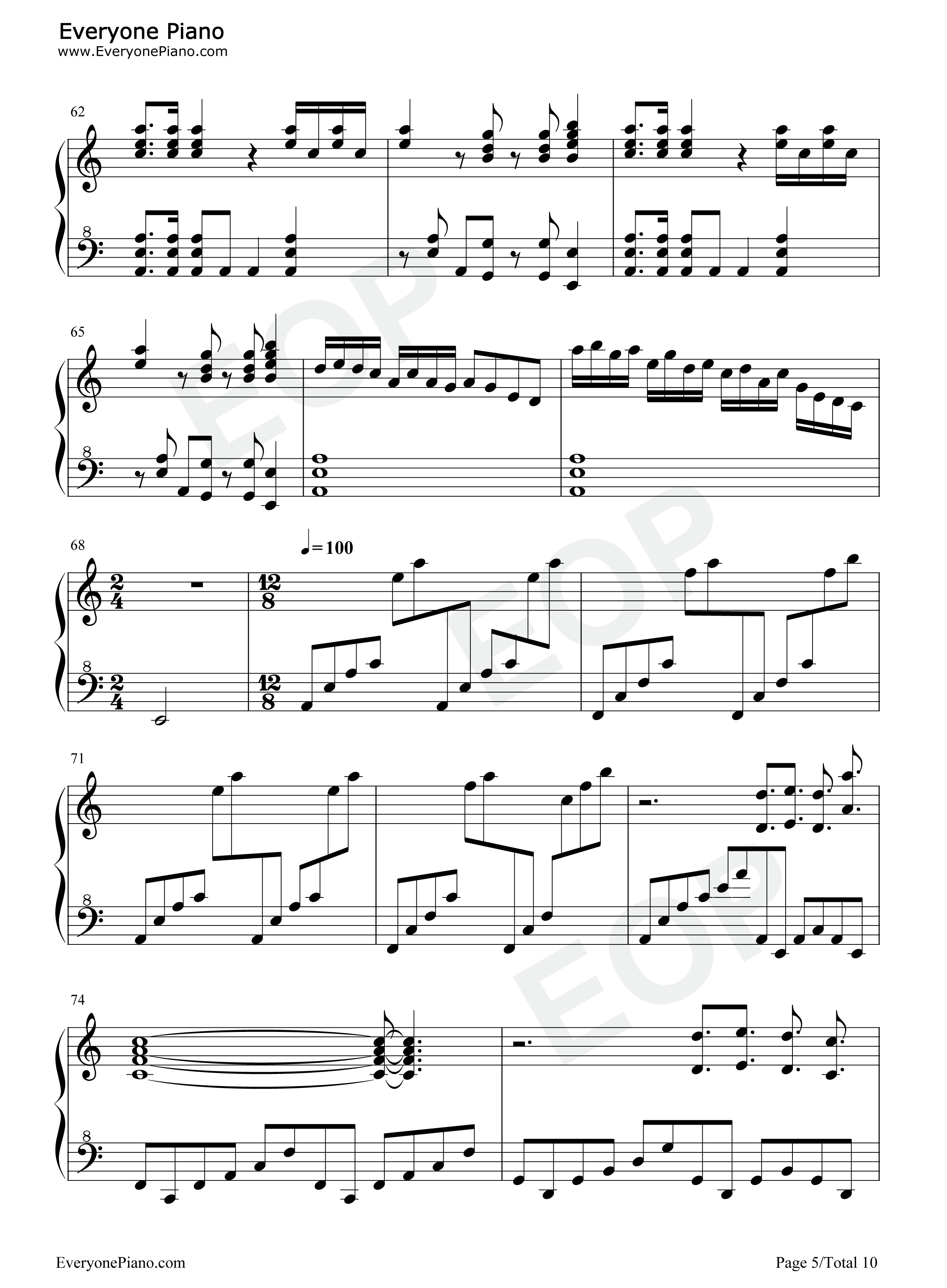 Oogway Ascends钢琴谱-Hans Zimmer John Powell5