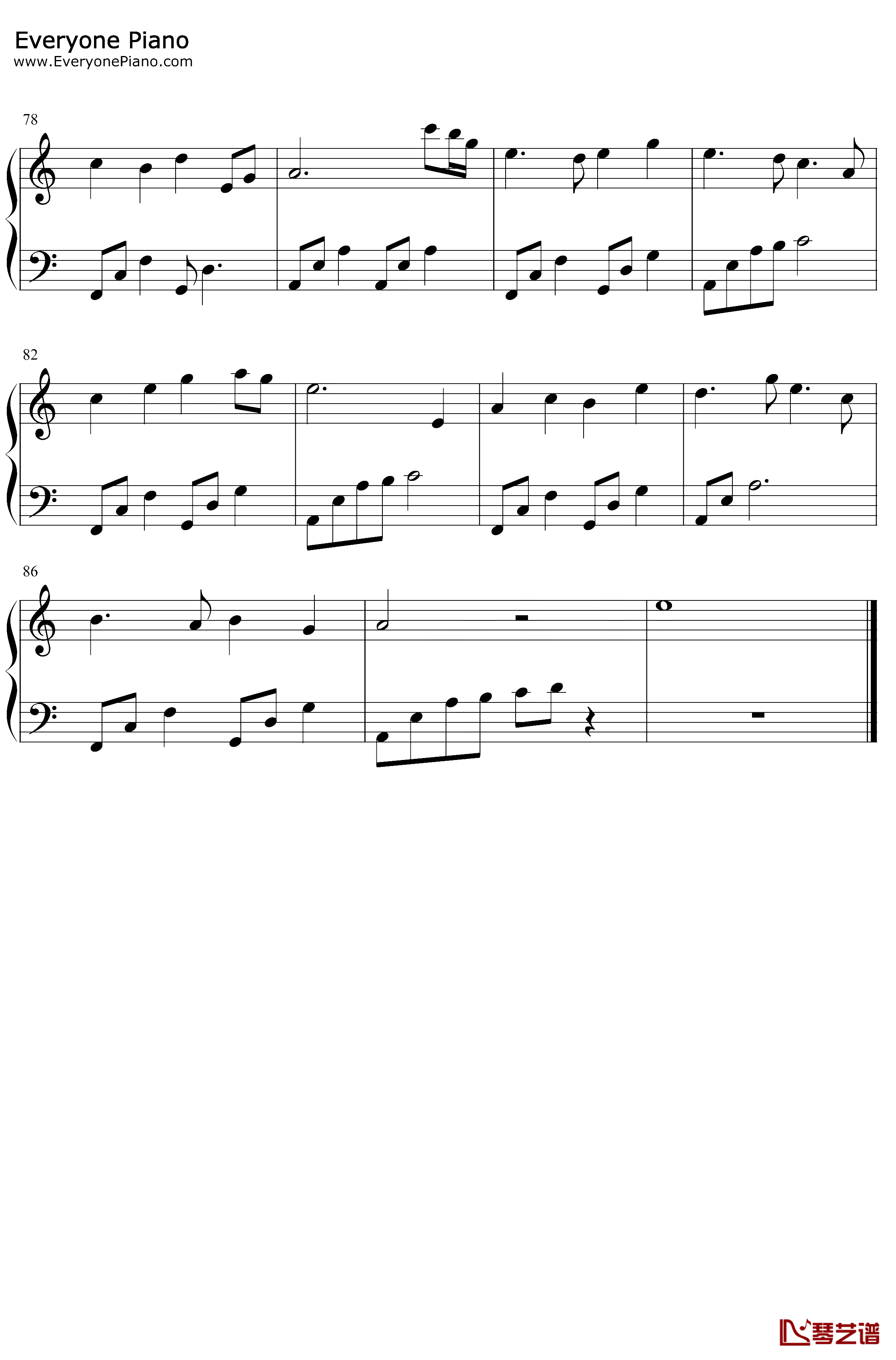 江上清风游钢琴谱-变奏的梦想-C调简单版-宁静悠远的轻音乐5