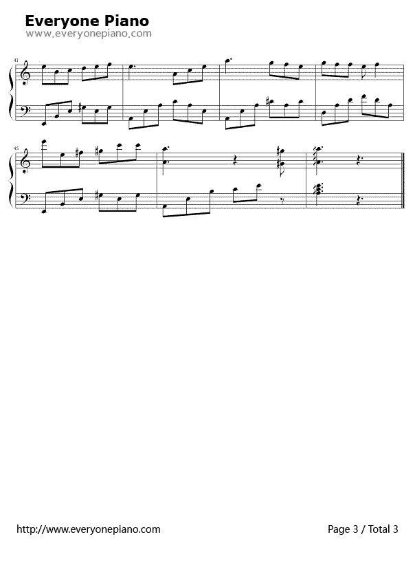 怀念的山谷钢琴谱-理查德·克莱德曼Richard Clayderman3