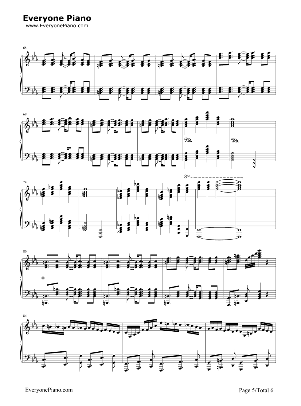古巴钢琴谱-马克西姆5