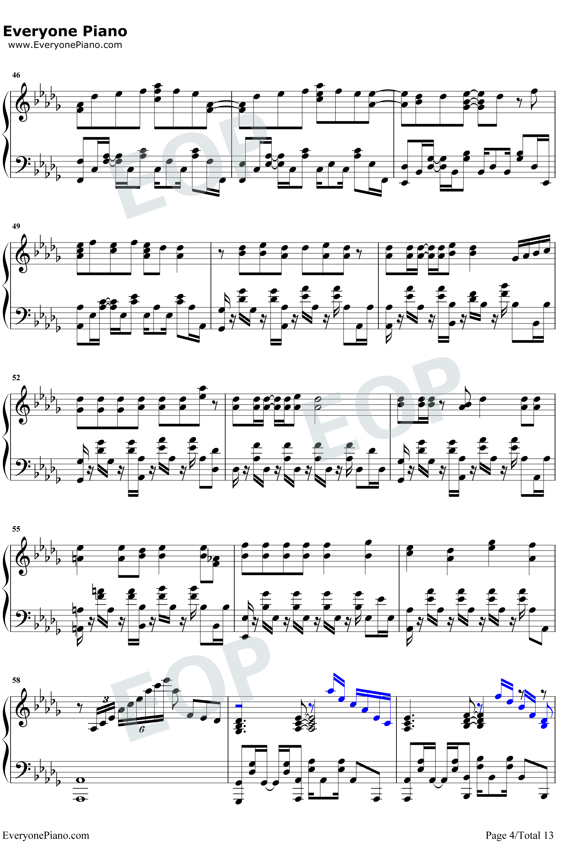 Grand Blue钢琴谱-湘南乃风4