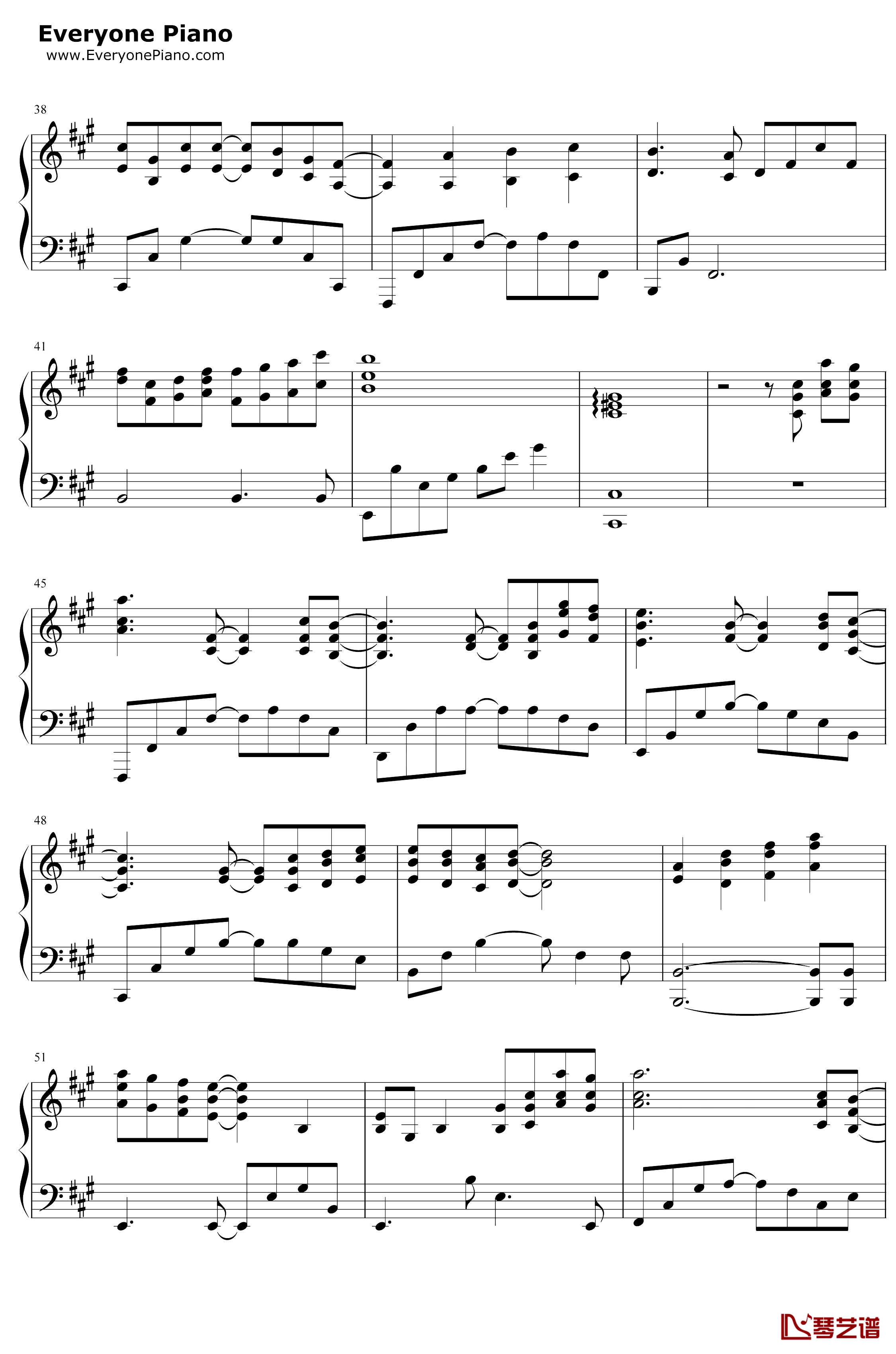一阵の风钢琴谱-eufonius-独奏版-真实之泪OST3
