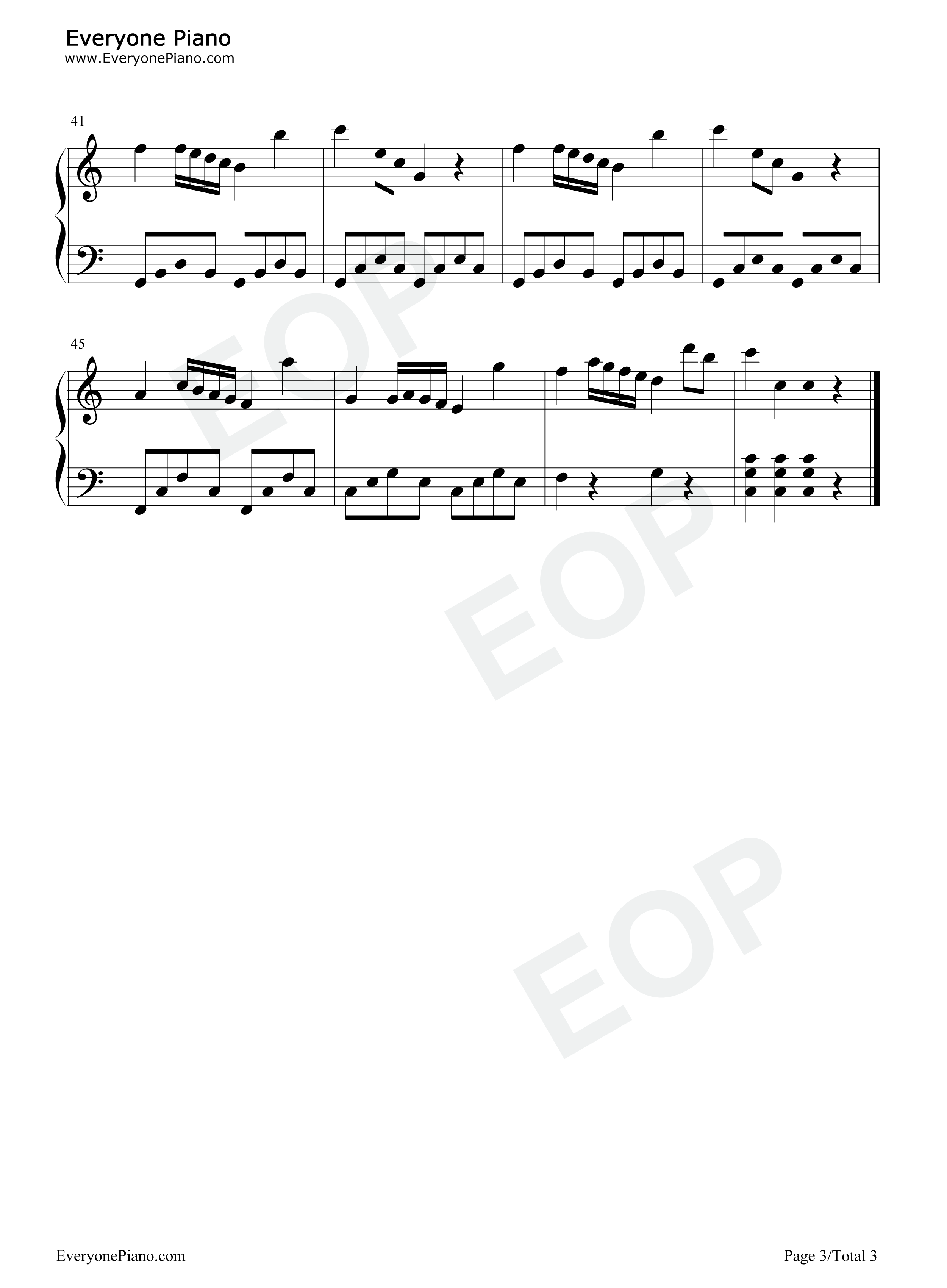 加伏特舞曲钢琴谱-戈塞克3
