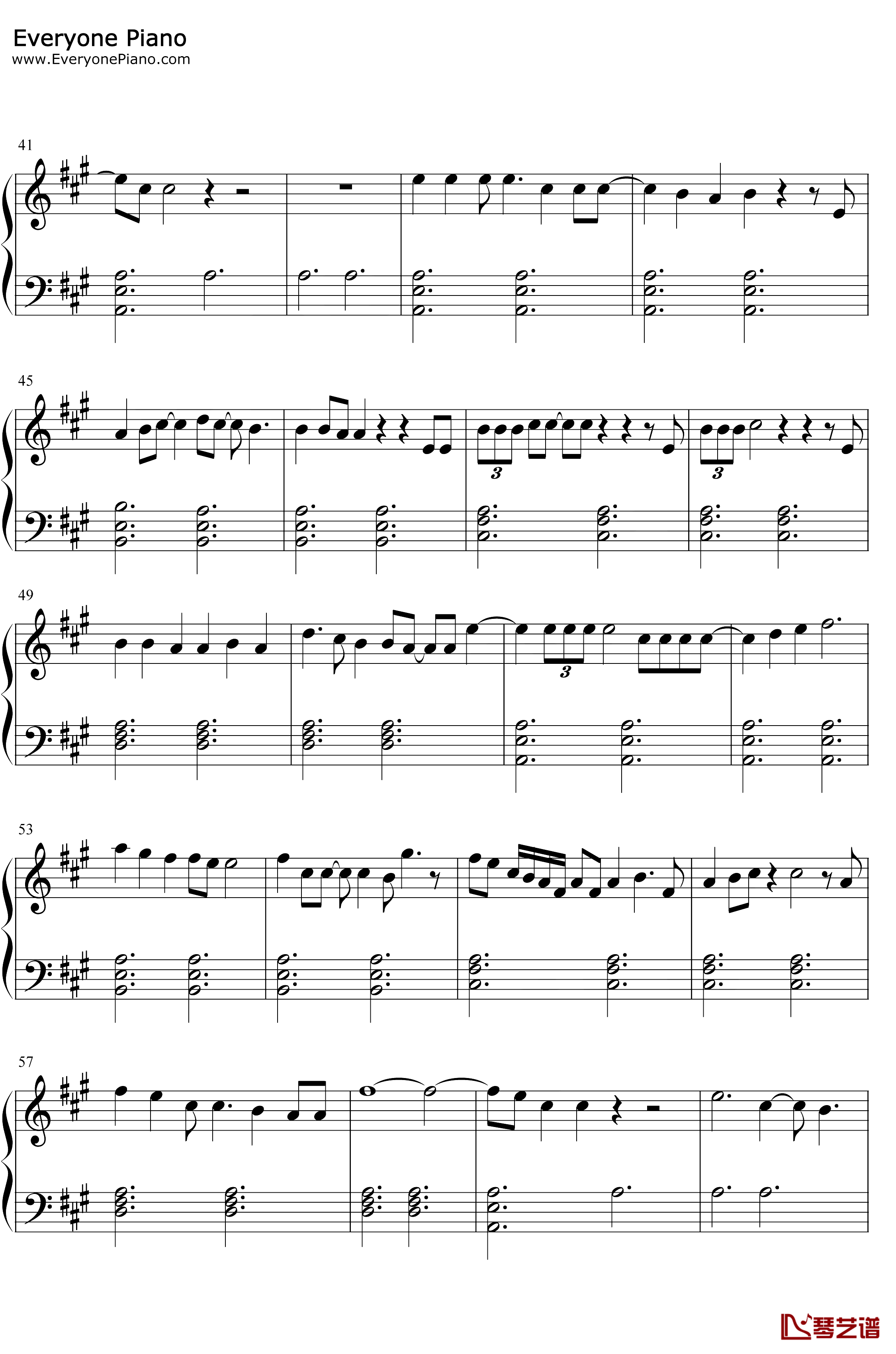 FallOnMe钢琴谱-A Great Big World Christina Aguilera3
